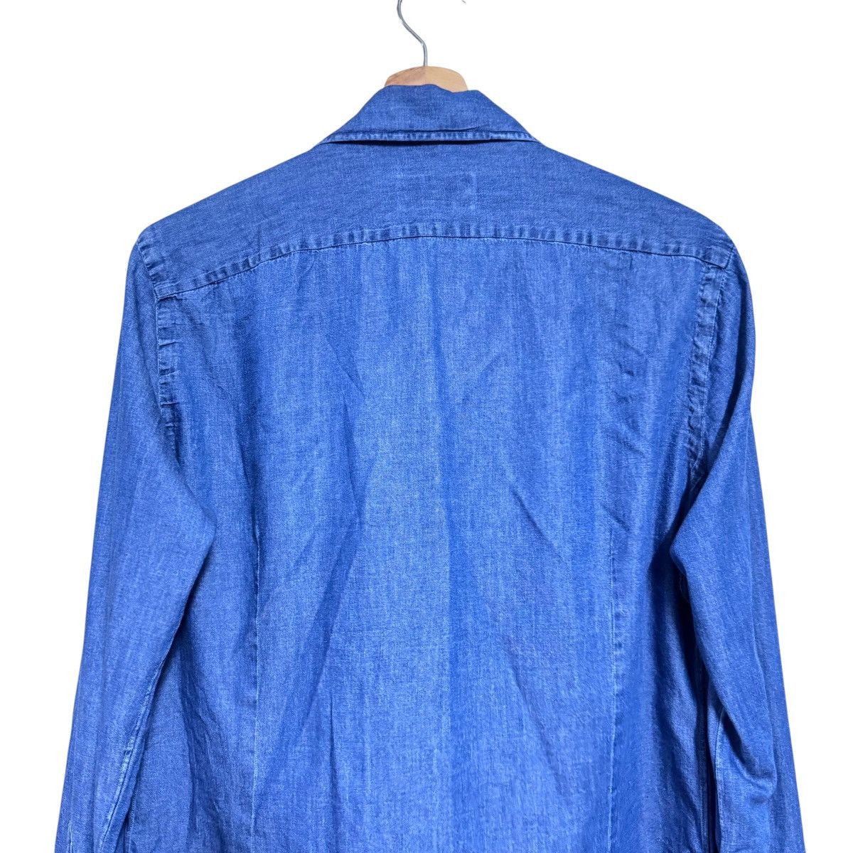 Luigi Borrelli Luigi Borrelli Luxury Vintage Denim Sailor Shirt Size US M / EU 48-50 / 2 - 8 Thumbnail