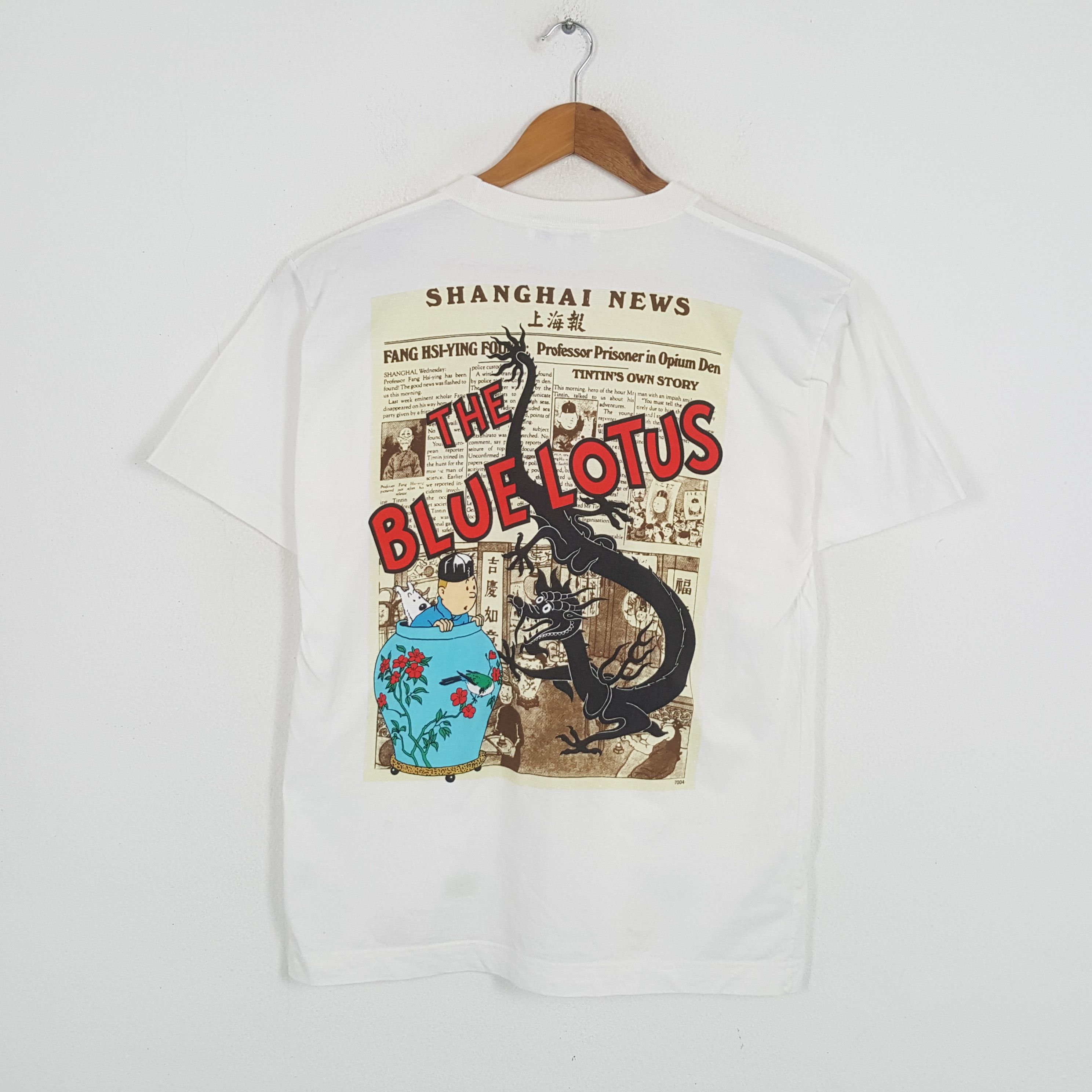 Vintage Vintage TINTIN THE BLUE LOTUS American Cartoon T-Shirts Size US L / EU 52-54 / 3 - 1 Thumbnail