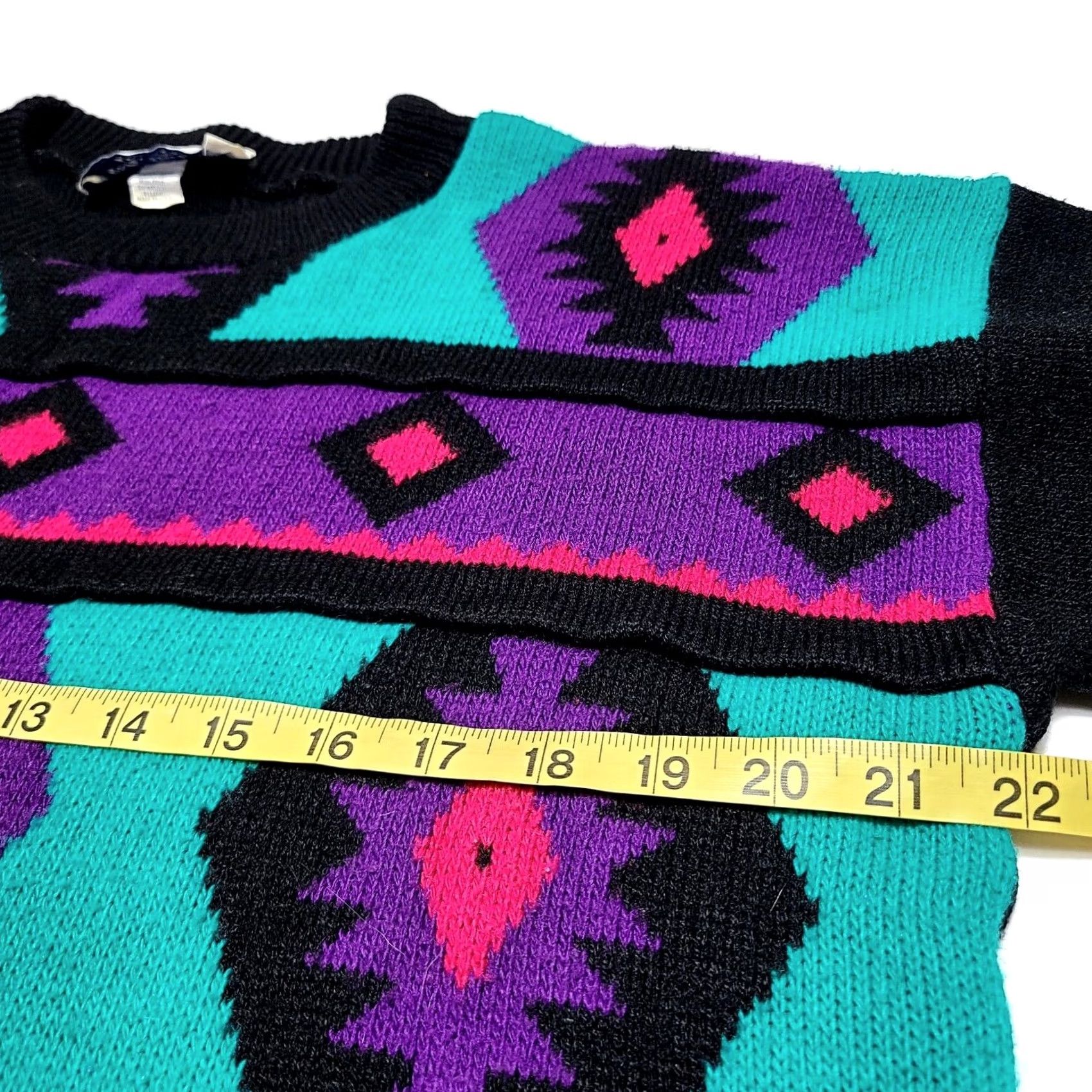 Vintage VINTAGE North American Sweaters Oversized Acrylic Aztec 90's Womens Large Neon Crew Neck Geometric Long Sleeve Pullover Size L / US 10 / IT 46 - 6 Thumbnail