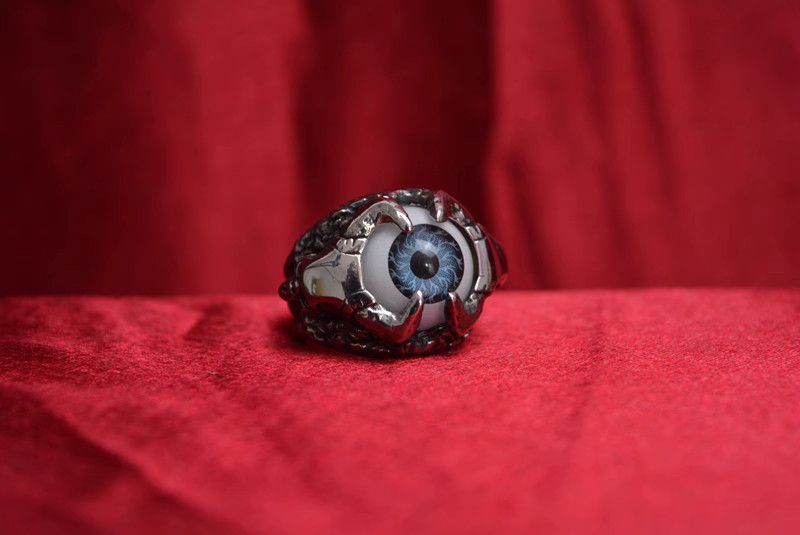 Jewelry Skull Eye Design Jewelry Rings Open Chrome Ring (Size 7-13) Size ONE SIZE - 2 Thumbnail