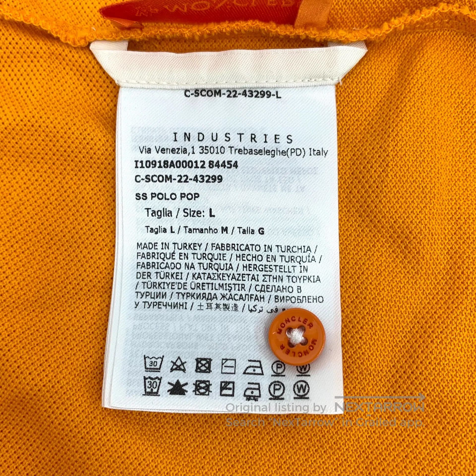Moncler Moncler Yellow logo patch cotton collar single-breasted sh Size US L / EU 52-54 / 3 - 8 Thumbnail