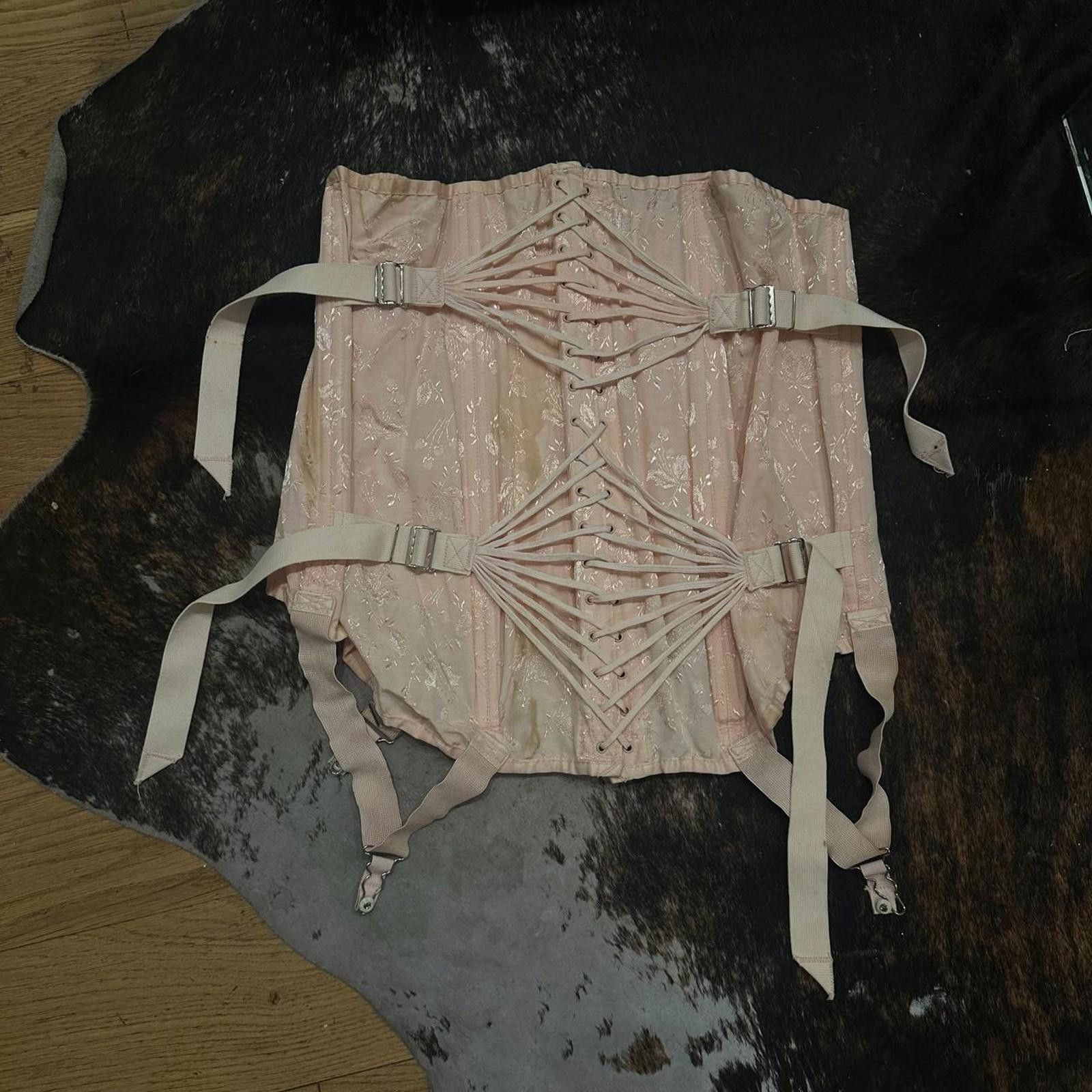 Other True Vintage 1950s 50s Fan Lace Hip Girdle Garter Skirt Size 32" / US 10 / IT 46 - 1 Thumbnail