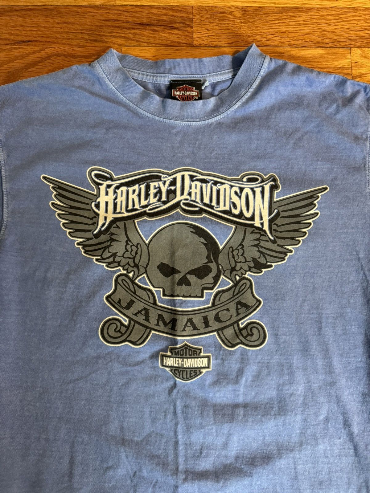 Harley Davidson Modern Light Blue Harley Davidson Jamaica Tee Size US XL / EU 56 / 4 - 2 Thumbnail