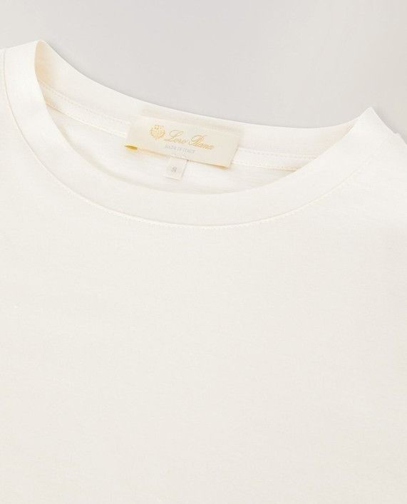 Loro Piana o1srvl11e1024 Cocooning Short Sleeve T-Shirt in White Size XXL / US 16-18 / IT 52-54 - 7 Thumbnail