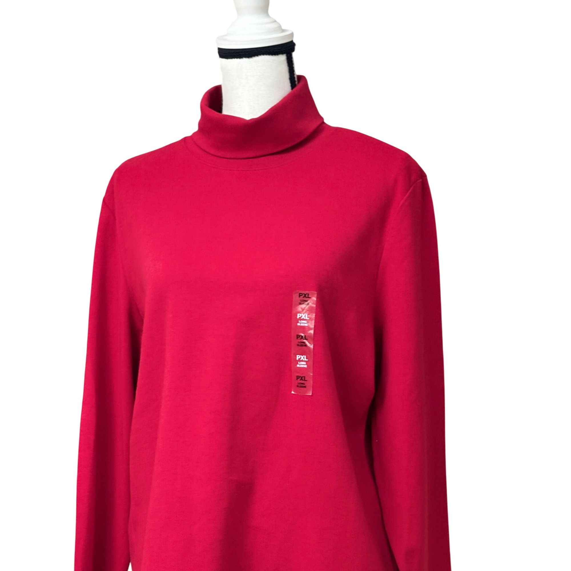 Other Karen Scott Sport Cotton Turtleneck Sweatshirt, Red, PXL Size ONE SIZE - 2 Thumbnail