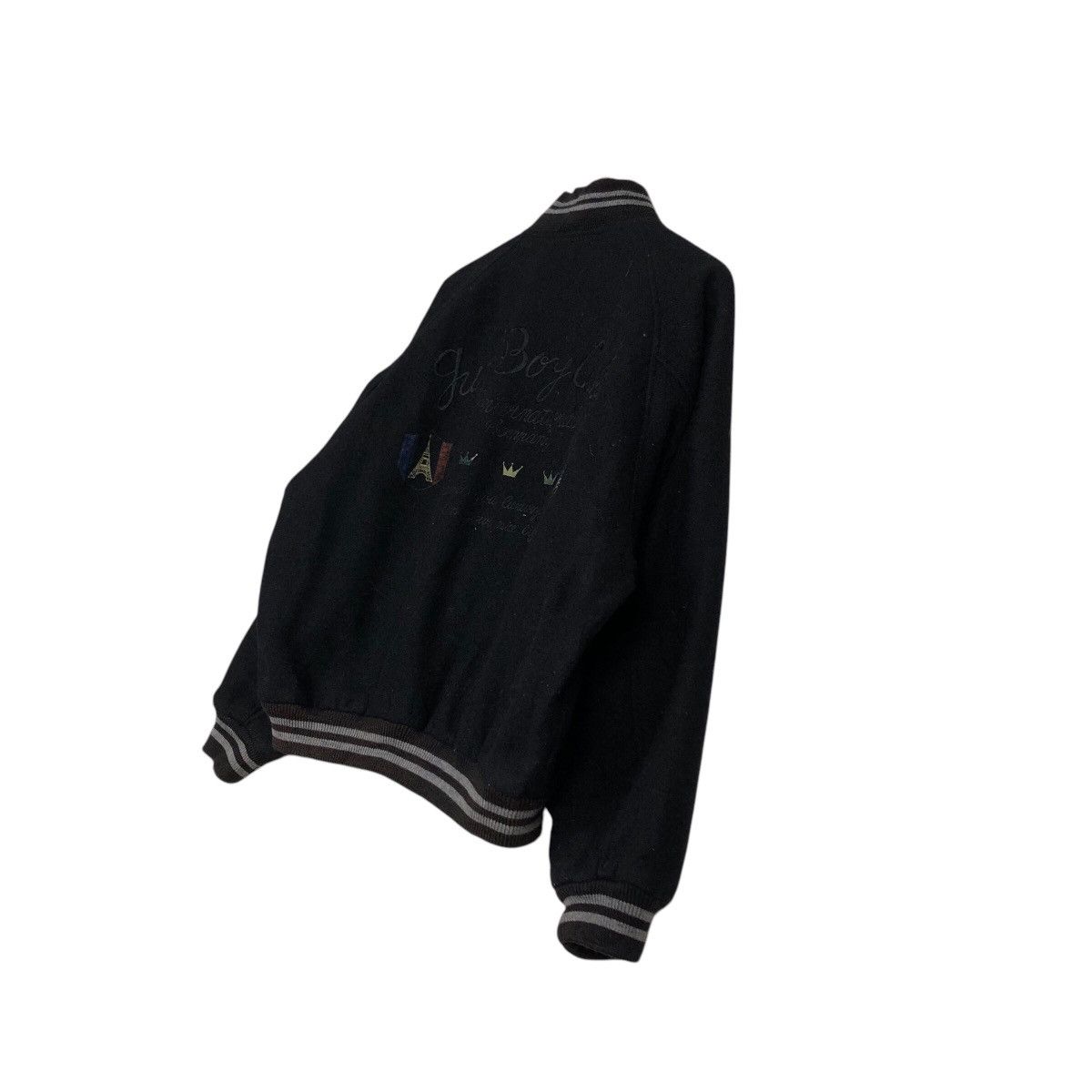 Hysteric Glamour 📌Rich Black Vintage Bomber Jacket Wool Embroidered Big Logo Size US M / EU 48-50 / 2 - 12 Thumbnail