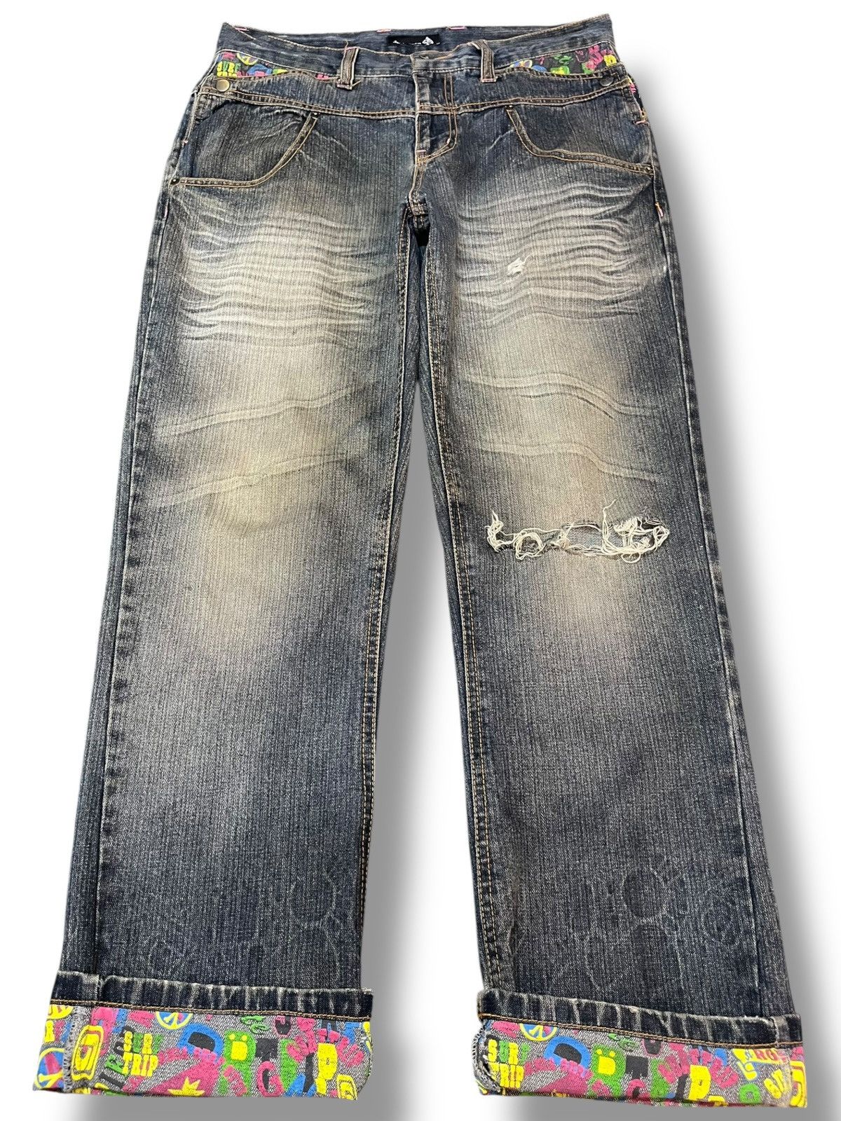 Beauty Beast Vintage Jungle Storm Unique Pocket Surf Style Denim Size US 33 - 1 Thumbnail