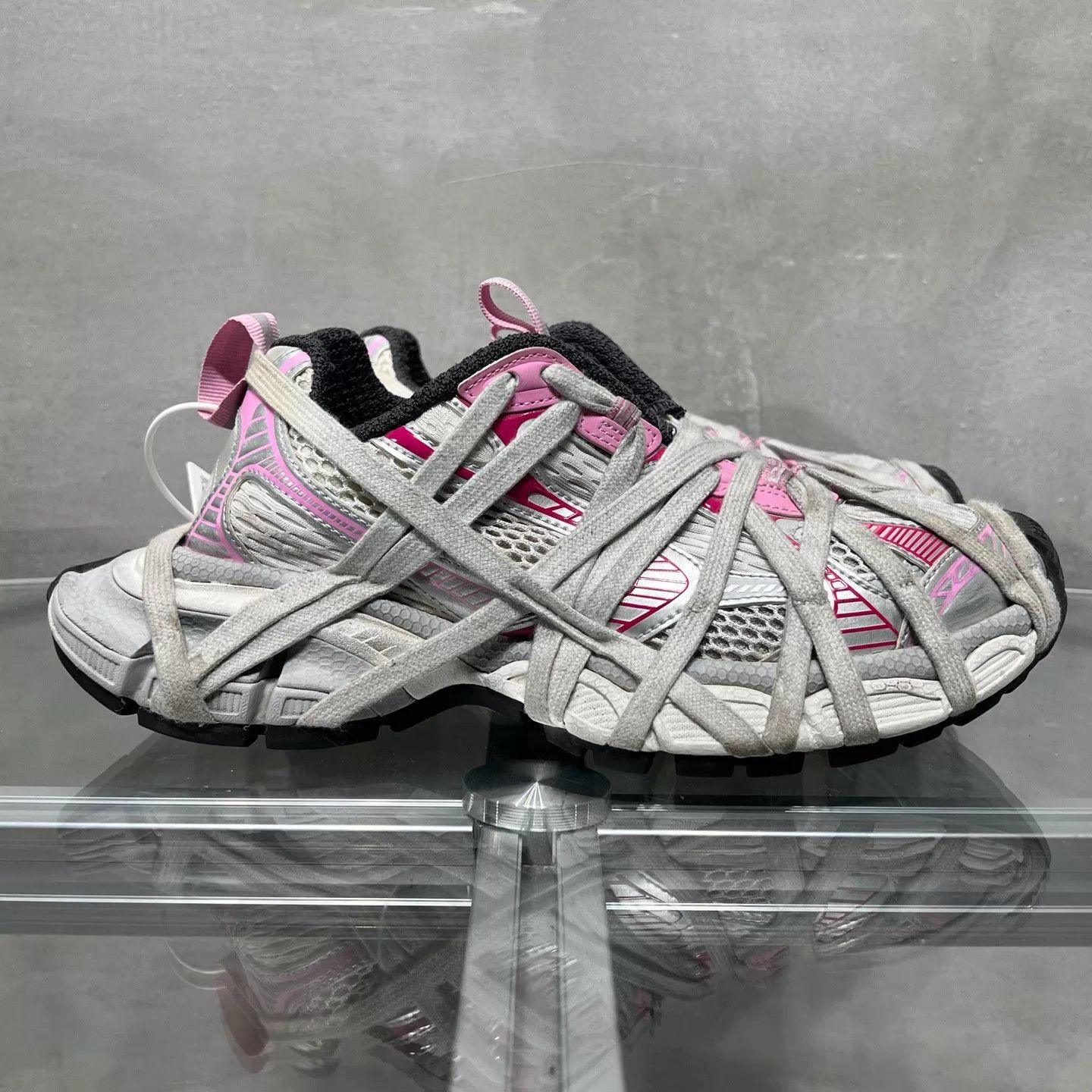 Balenciaga Balenciaga 3X Crazy Laces 37 White/Gray/Pink Size US 7 / IT 37 - 4 Thumbnail