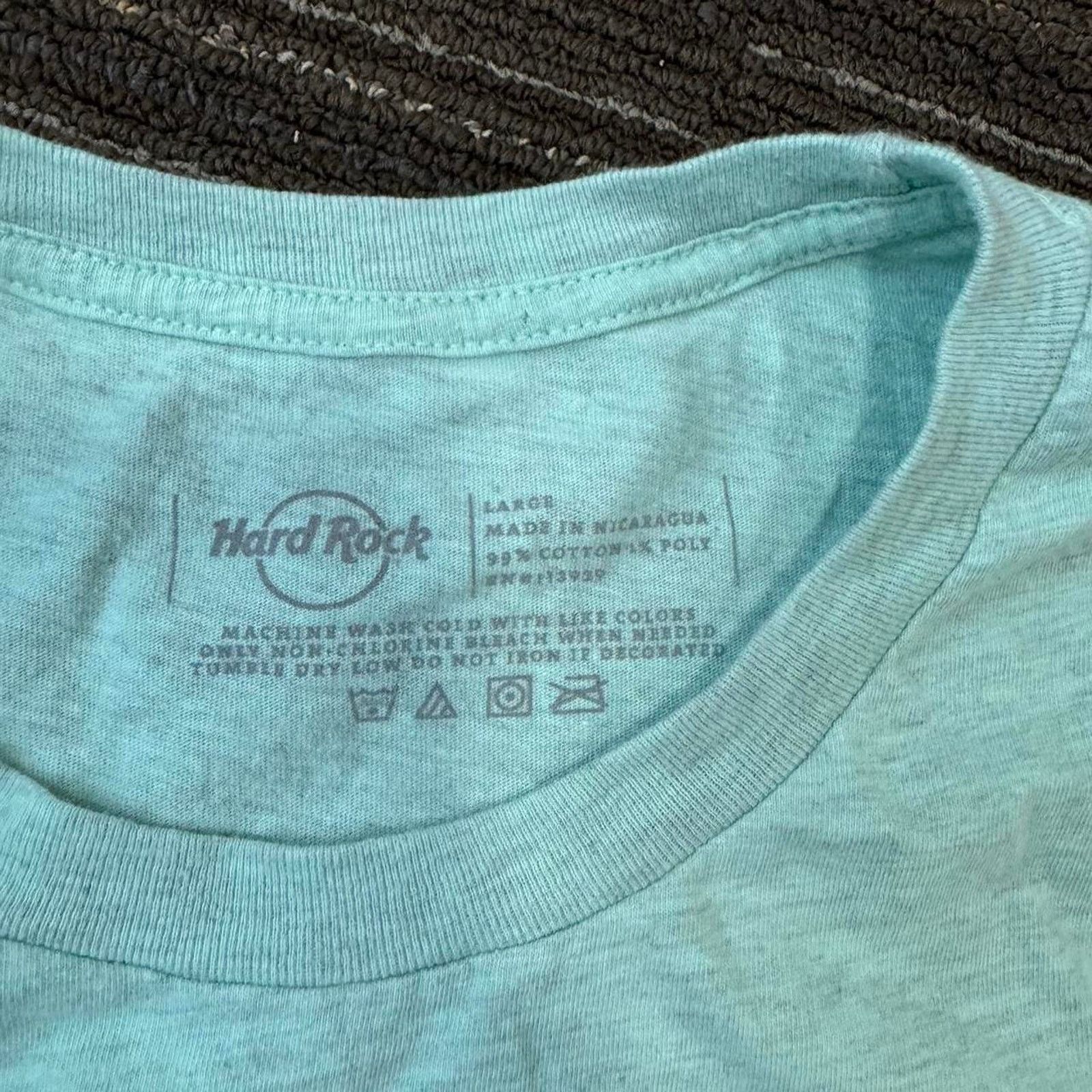 Hard Rock Cafe Teal Blue Modern Hard Rock Cafe Las Vegas T-Shirt Size US L / EU 52-54 / 3 - 4 Thumbnail