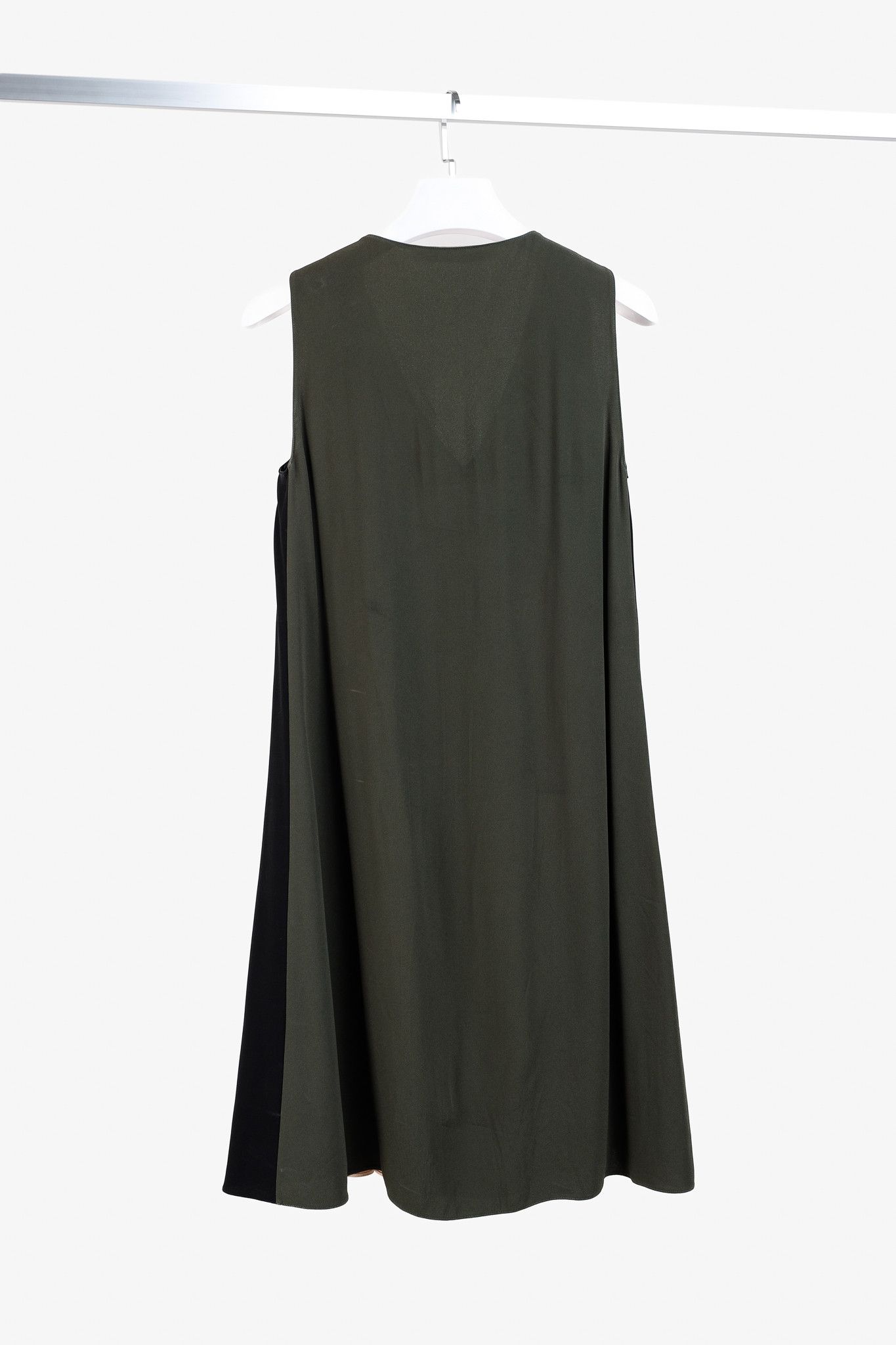 Marni Marni Nude, Black & Green Colourblock Sleeveless Dress Size S / US 4 / IT 40 - 2 Thumbnail