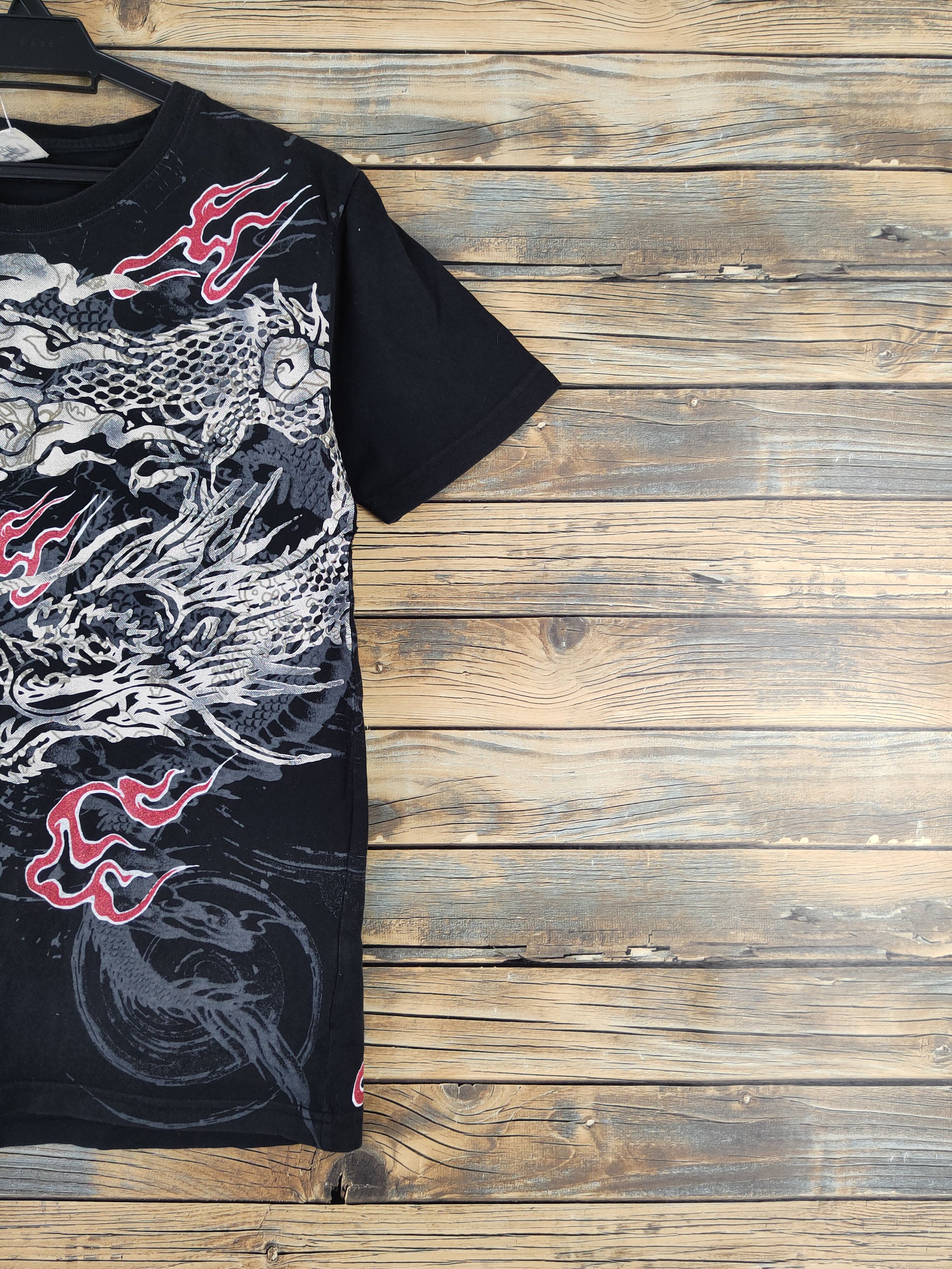 Japanese Brand DLL Cuze All Black Dragon Short Sleeve T-shirt #101 Size US S / EU 44-46 / 1 - 6 Thumbnail