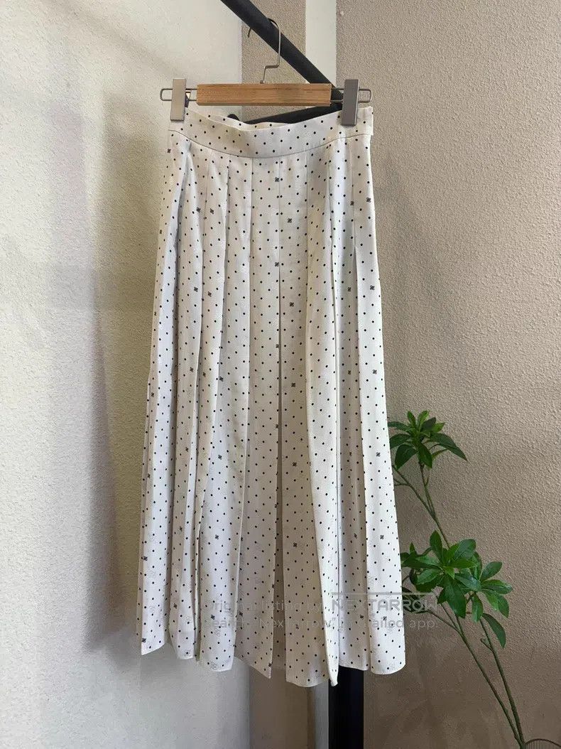 Fendi Polka Dot Skirt Beige