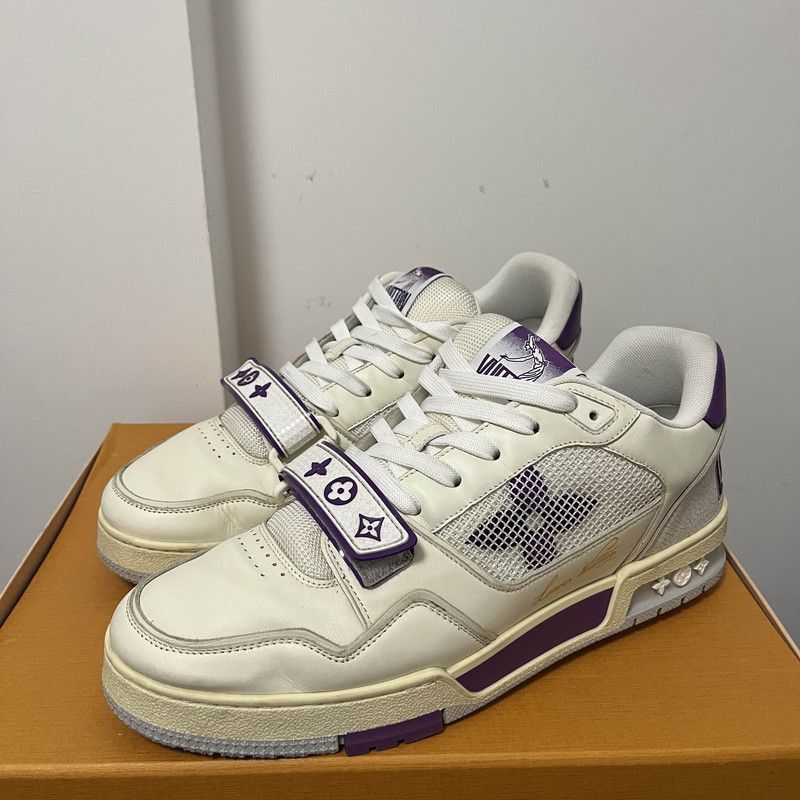 Louis Vuitton Louis Vuitton Trainer Fashion Sneakers in White and Purple Size US 9.5 / IT 39.5 - 1 Thumbnail
