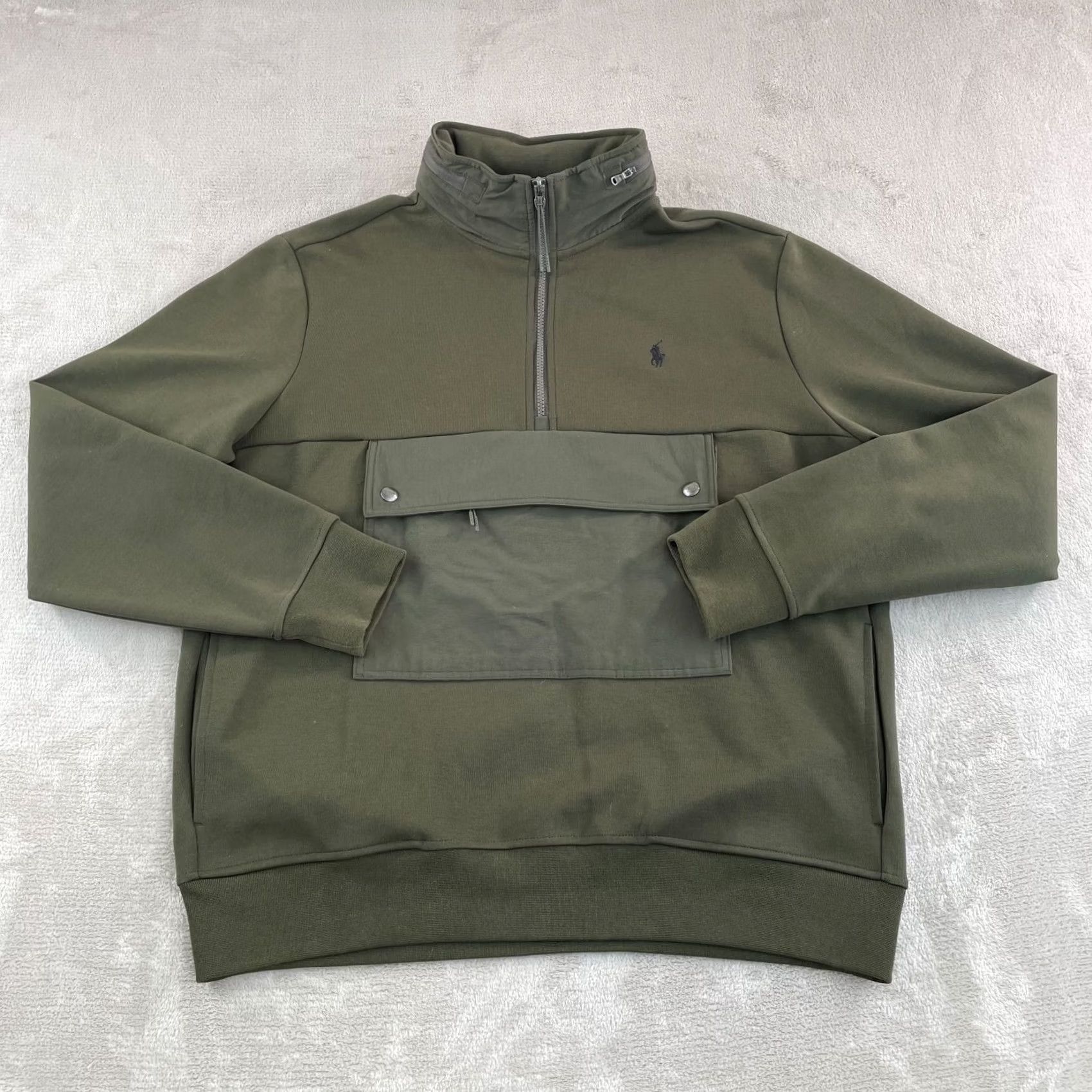 Ralph Lauren Polo Ralph Lauren Double Knit 1/4 Zip Men Large Olive Green Hooded NWOT Sweatshirt Size US L / EU 52-54 / 3 - 5 Thumbnail