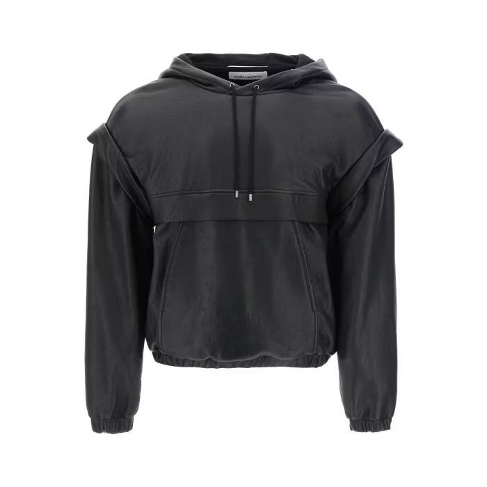 image of Saint Laurent Paris O1S22I1N0524 Hooded Sweatshirt In Black, Men's (Size Medium)