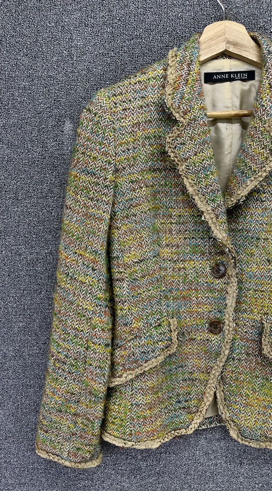 Anne Klein Anne Klein Tweed Cardigan Jacket Size S / US 4 / IT 40 - 2 Thumbnail