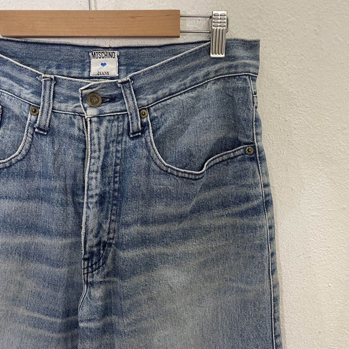 Moschino Vintage Moschino Distressed Denim Jeans Size US 29 - 2 Thumbnail
