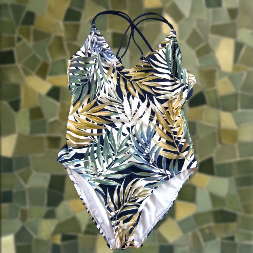 Hurley Hurley One Piece Swimsuit Woman M Floral Blue Green Ivory Pink Nylon Spandex Built-In Bra Adjustable Straps Pockets Size ONE SIZE - 1 Thumbnail