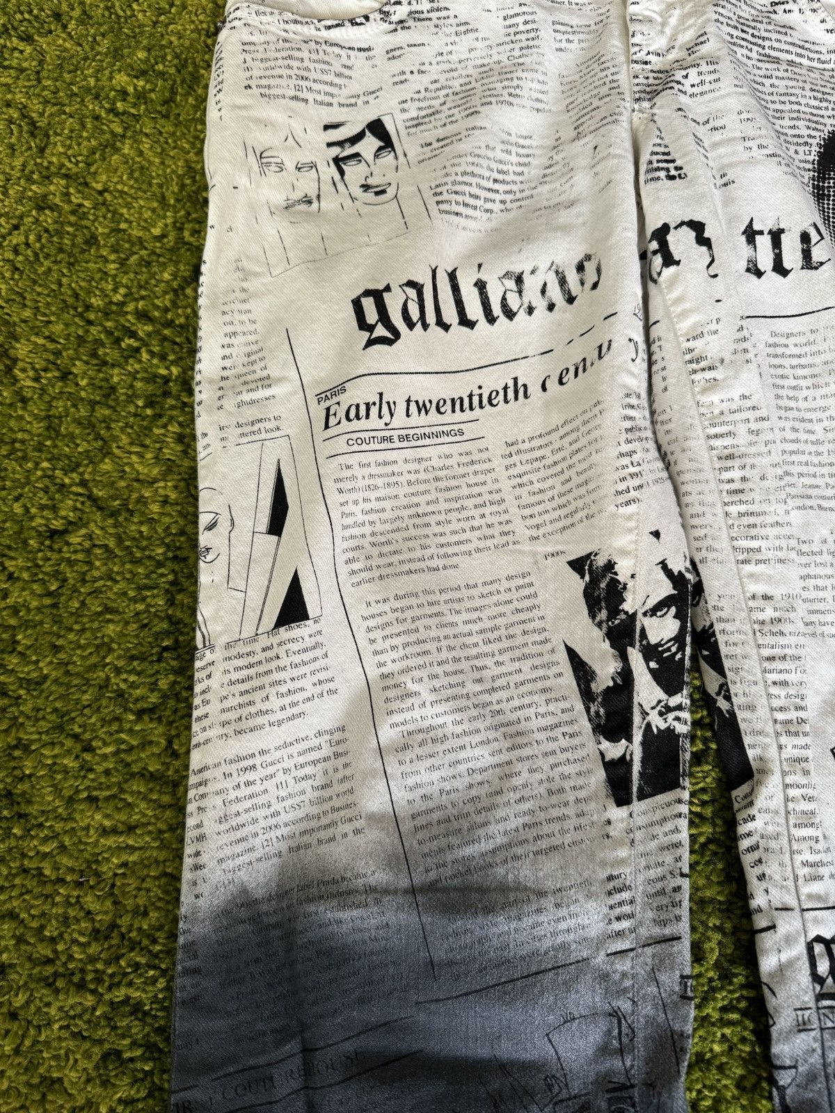John Galliano Galliano 2000s archive newspaper gazette jeans denim Y2K vtg Size 26" / US 2 / IT 38 - 7 Thumbnail