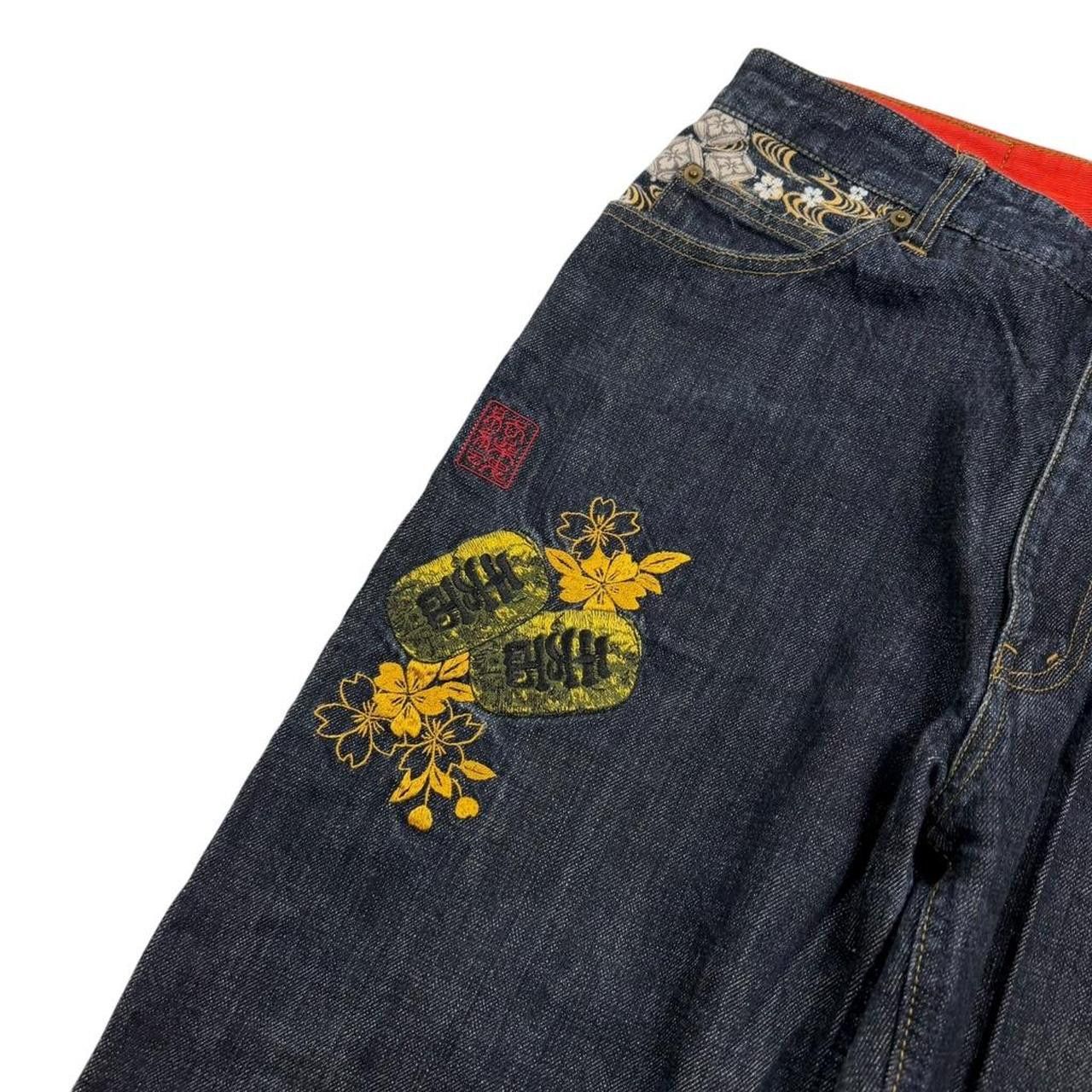 Karakuri Tamashii Karakuri Tamashii Embroidered Lucky Cat Denim Jeans Waist 34 Size US 34 / EU 50 - 5 Thumbnail