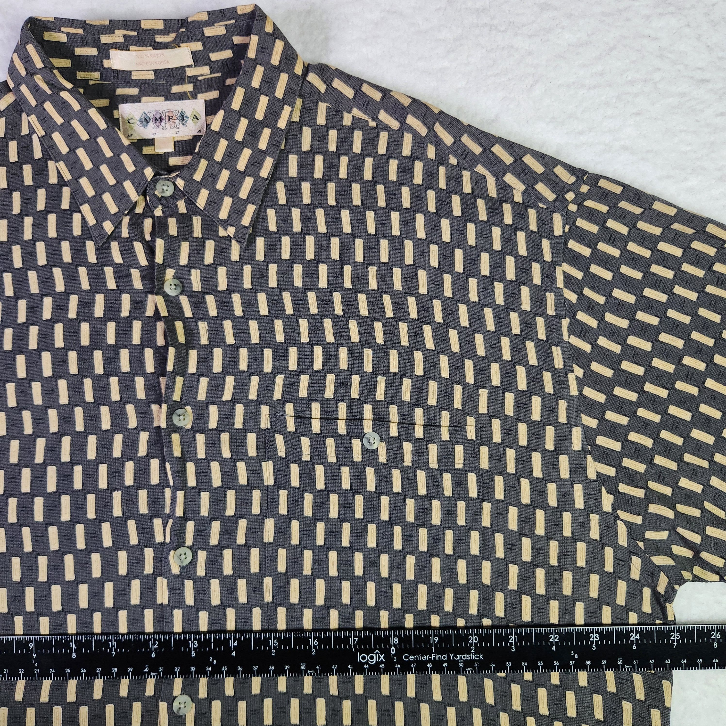 Campia Moda Campia Moda VINTAGE Button Up Shirt XL Gray Short Sleeve Size US XL / EU 56 / 4 - 7 Thumbnail