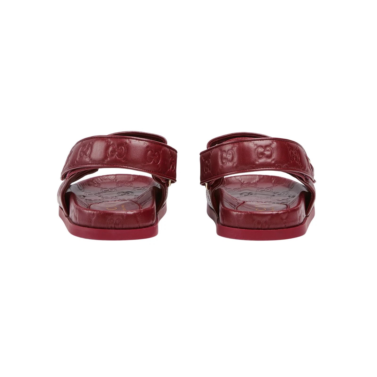 Gucci GUCCI Double G Rosso Ancora Red Leather Sandals New Size US 8 / IT 38 - 3 Thumbnail