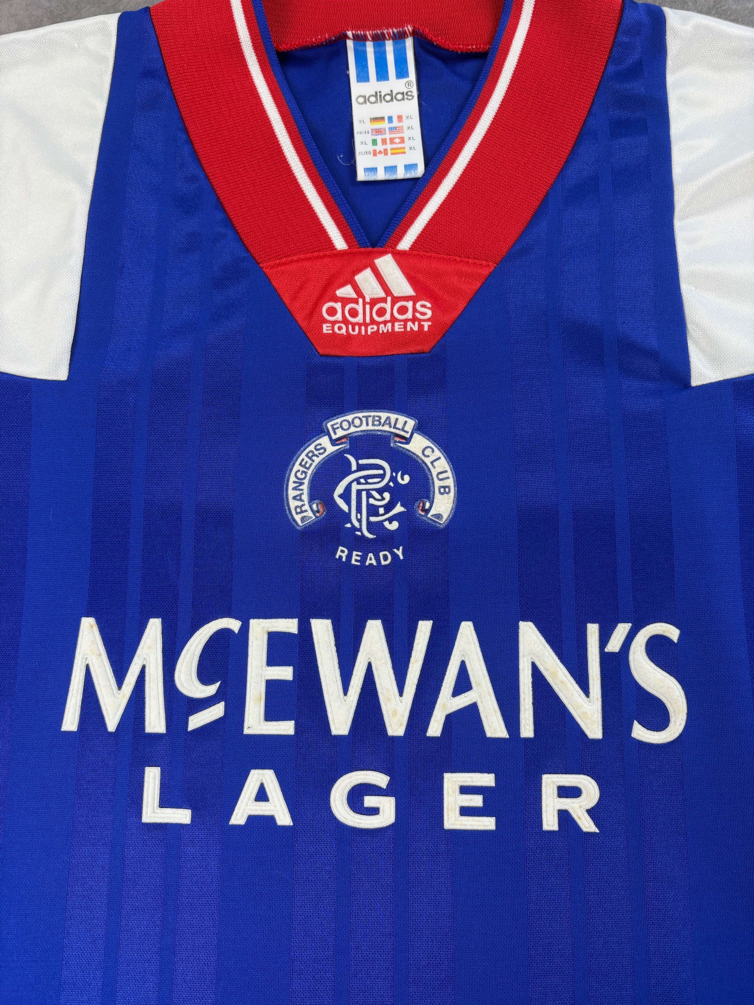 Adidas Rangers 1992-94 Adidas home football jersey shirt size XL Size US XL / EU 56 / 4 - 6 Thumbnail