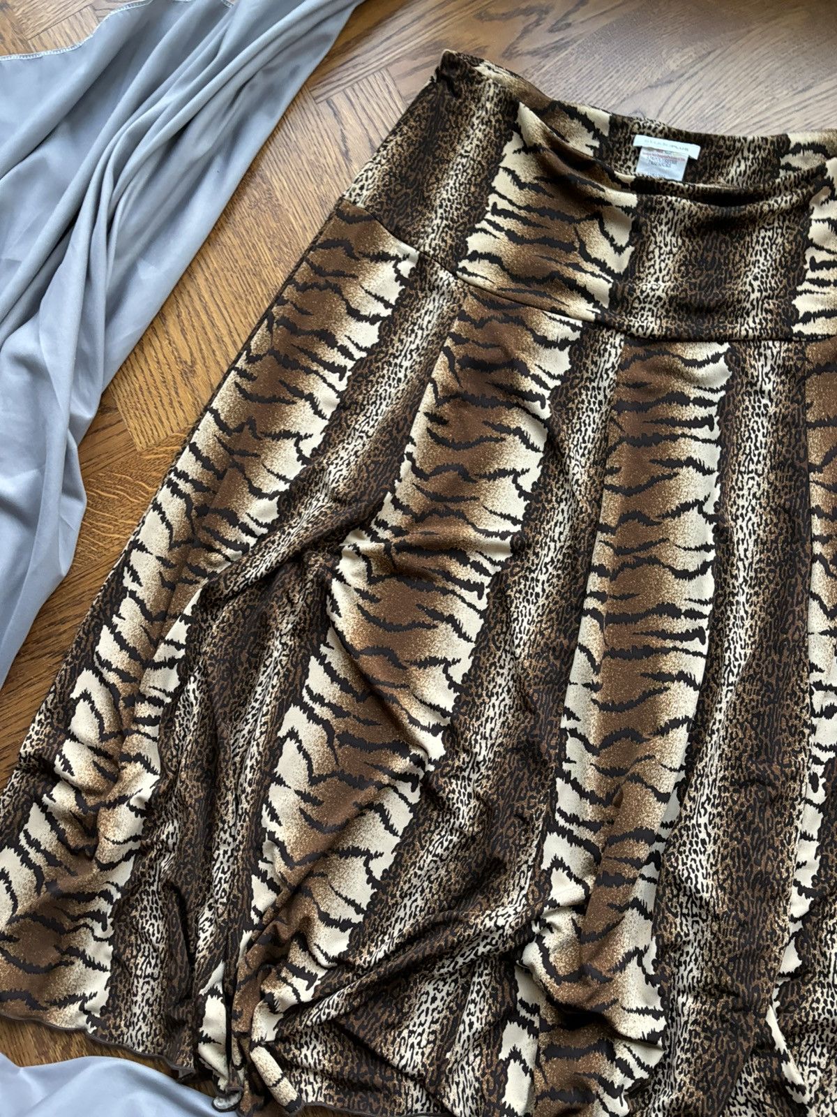 Sears × Vintage Vintage Cheetah Print Maxi Skirt Elastic Stretch Leopard Size 38" / US 16 / IT 52 - 5 Thumbnail