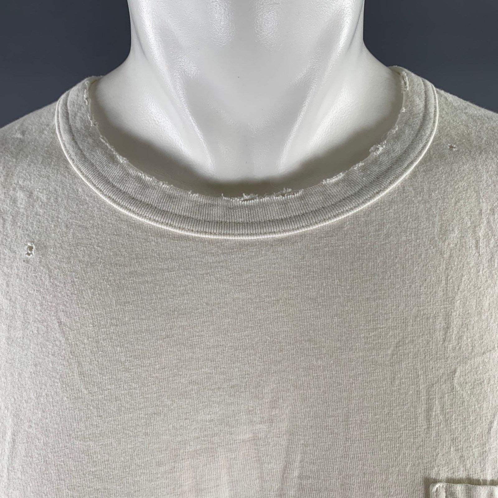 Visvim VISVIM Size L White Distressed Cotton Crew-Neck T-shirt Size US XL / EU 56 / 4 - 2 Thumbnail