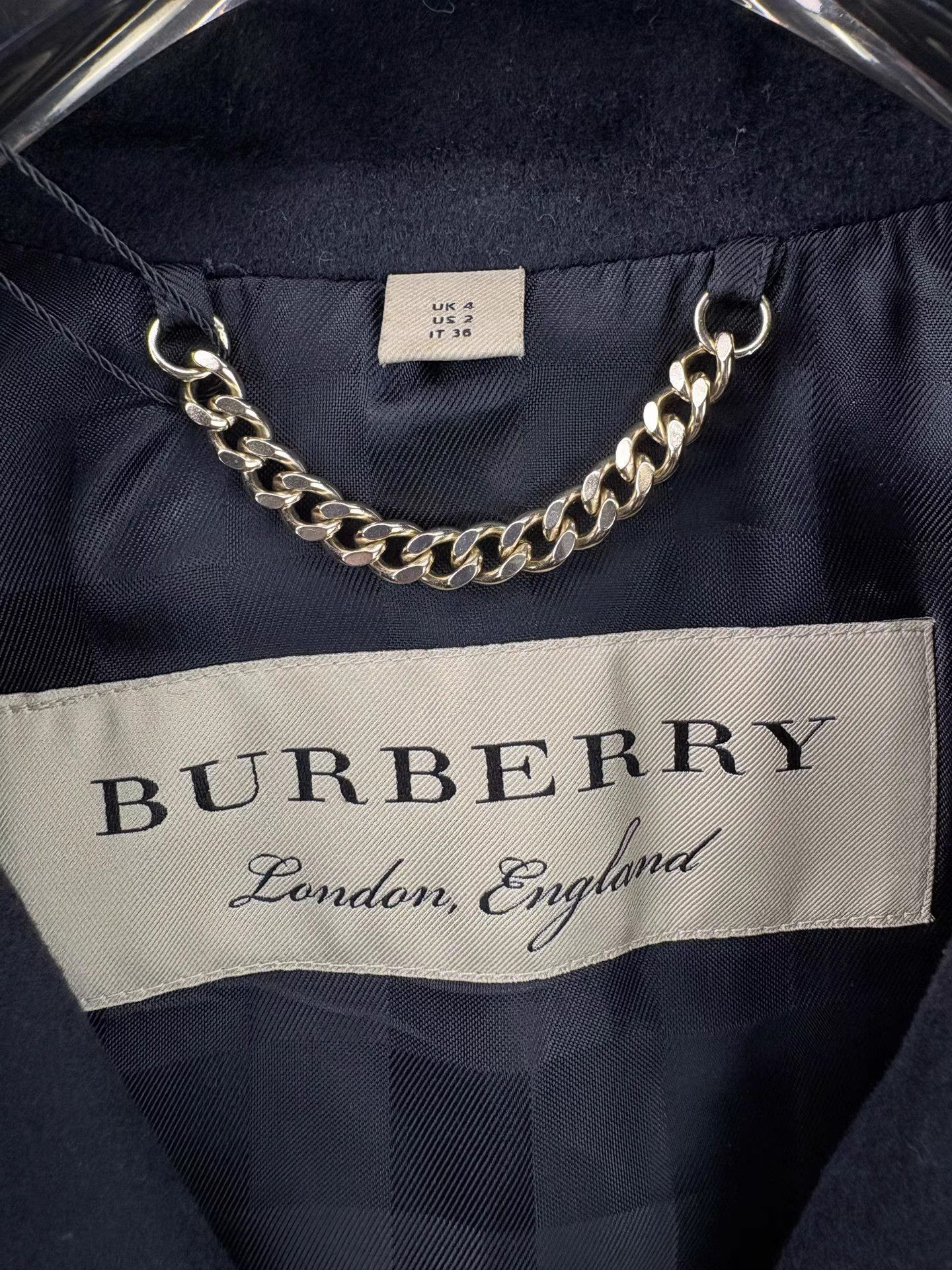 Burberry BURBERRY Black Wool Double-Breasted Coat Size XXS / US 00 / IT 34 - 5 Thumbnail