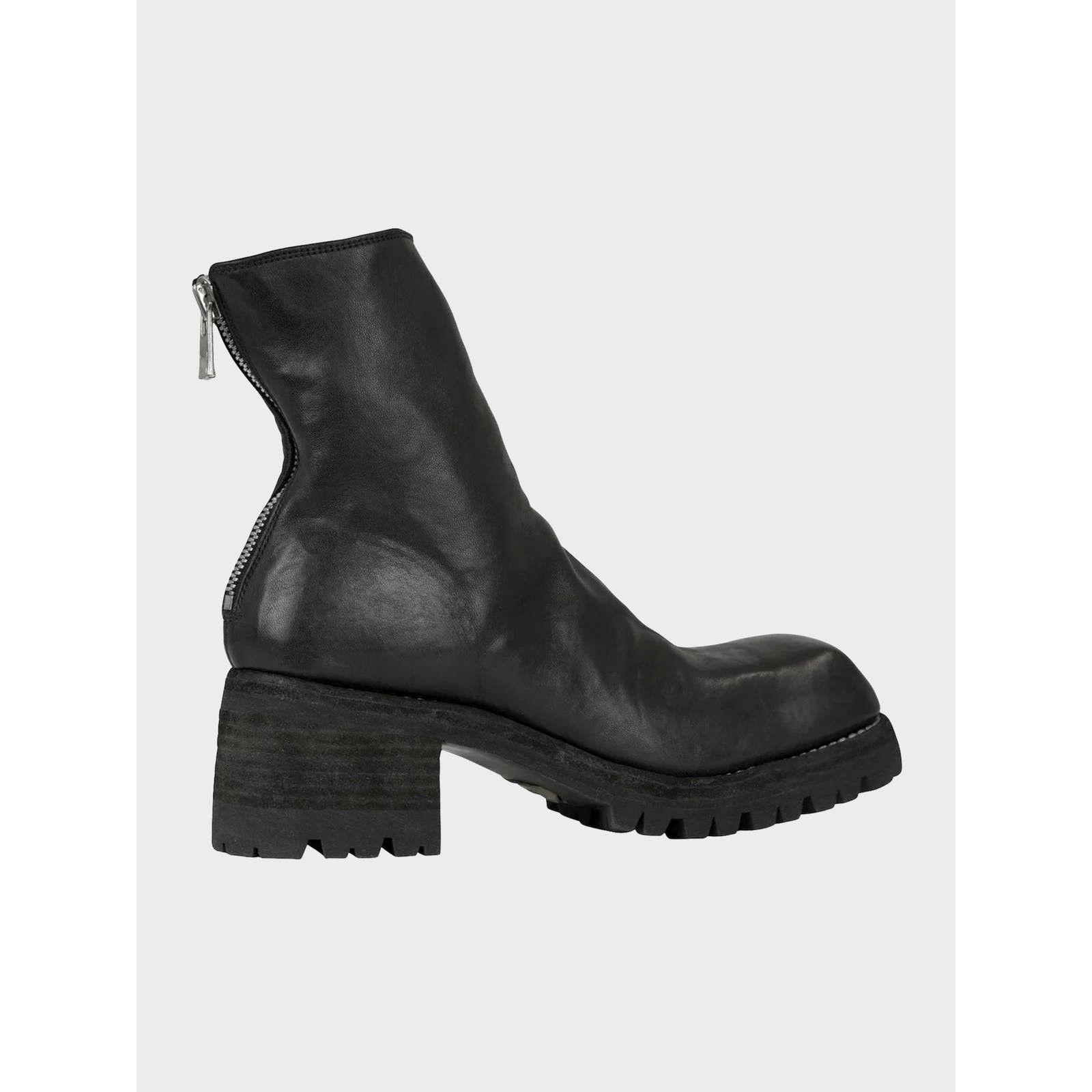 Pre-owned Guidi 986v Horse Leather Back Zip Boots In Black