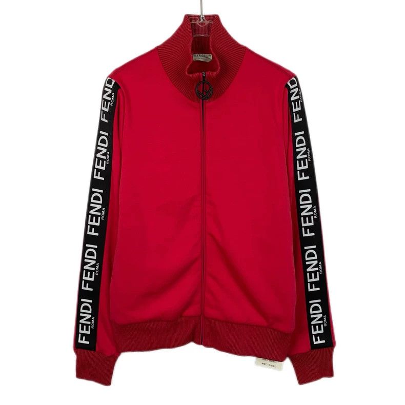 Fendi FENDI Red side logo letter cotton zipper jacket Size XS / US 0-2 / IT 36-38 - 1 Thumbnail
