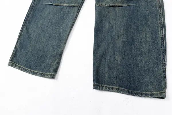 Vintage Men's punk washed distressed patchwork scimitar jeans Size US 32 / EU 48 - 6 Thumbnail