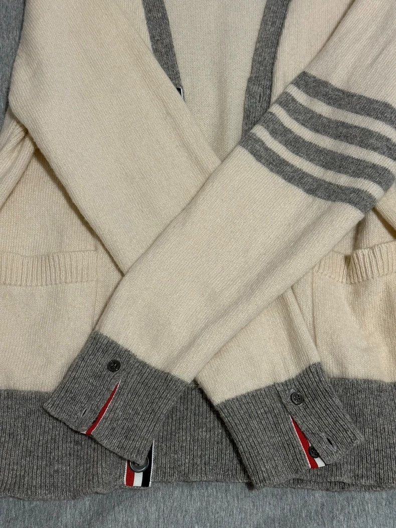 Thom Browne Thom Browne White and gray patchwork cardigan Size US M / EU 48-50 / 2 - 3 Thumbnail
