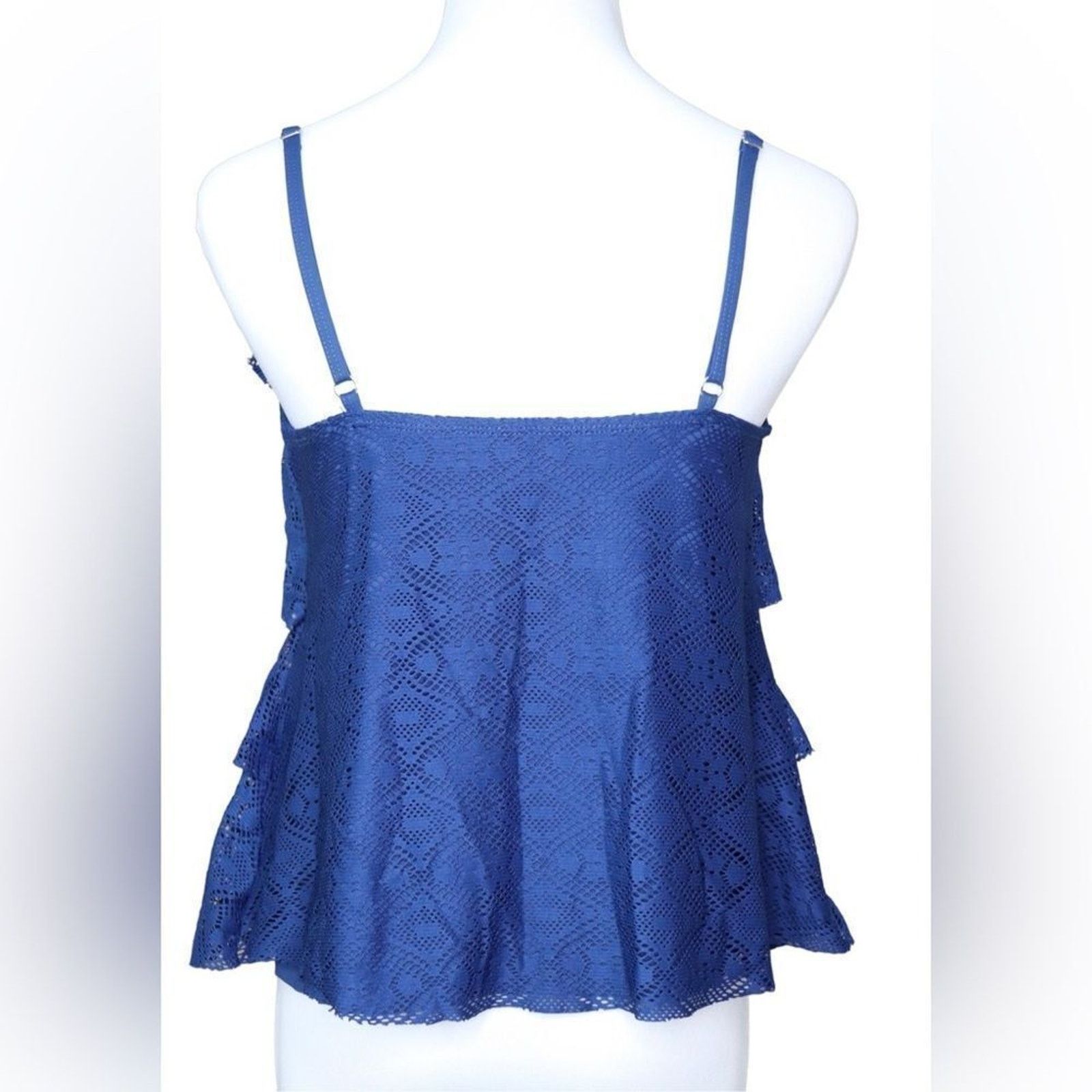 Jones New York Jones New York Blue Lace Triple Ruffle Tankini Swim Top 12 Size XL / US 12-14 / IT 48-50 - 3 Thumbnail