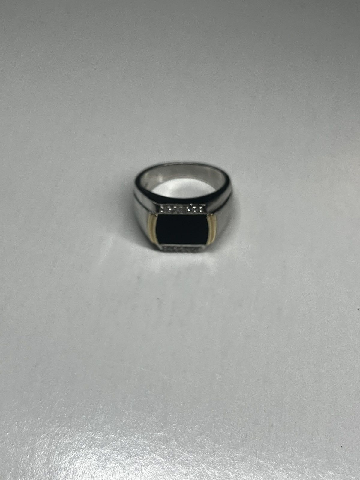 Jewelry Vintage .925 Sterling Silver Black Onyx Stone Ring Size ONE SIZE - 3 Thumbnail
