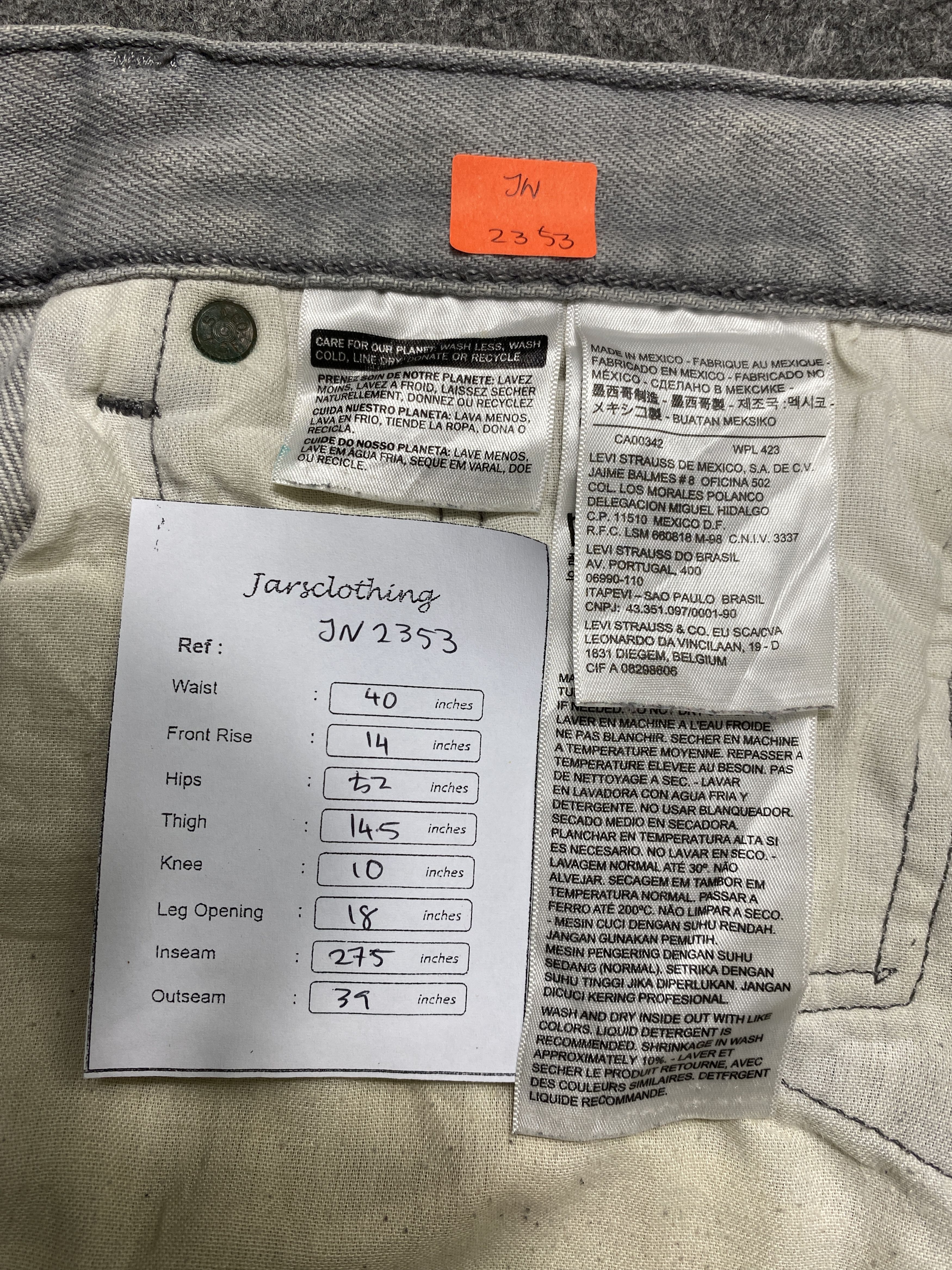 Levi's Light Wash Grey Vintage Levi's 501 40x27.5 Denim -JN2353 Size US 40 / EU 56 - 8 Thumbnail