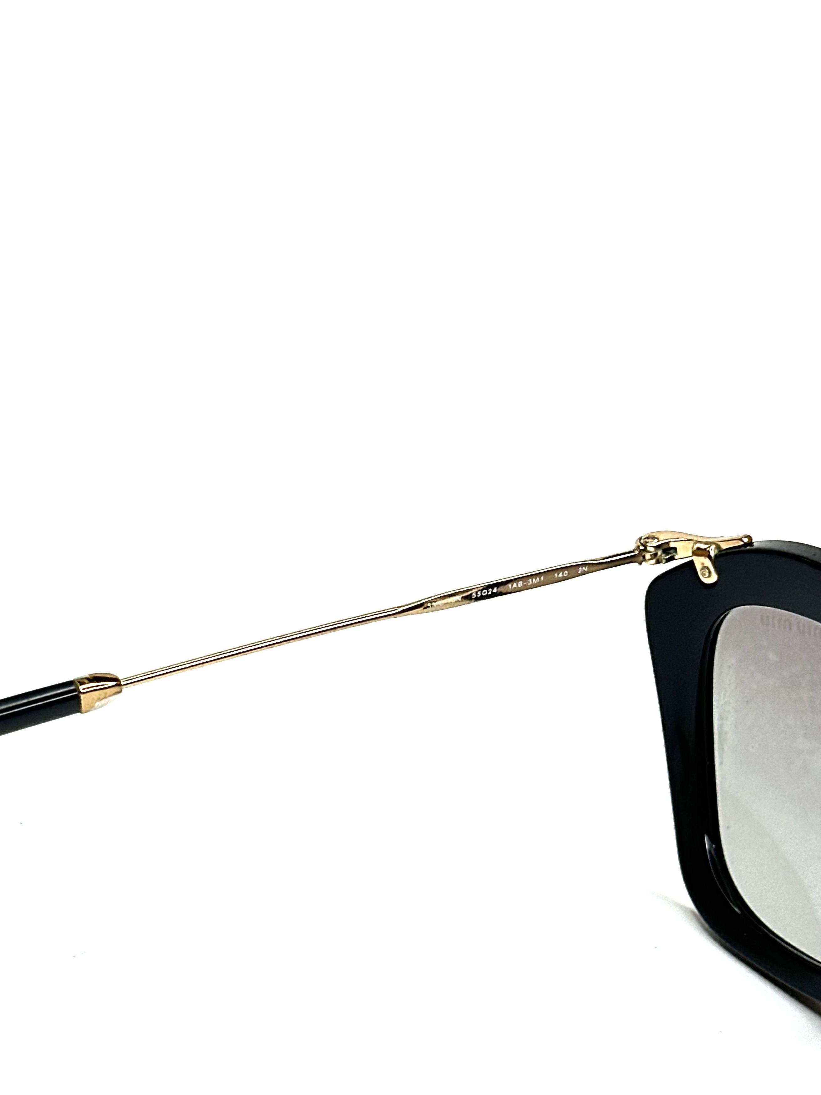Miu Miu Miu Miu cateye black gold slim designer sunglasses Size ONE SIZE - 8 Thumbnail
