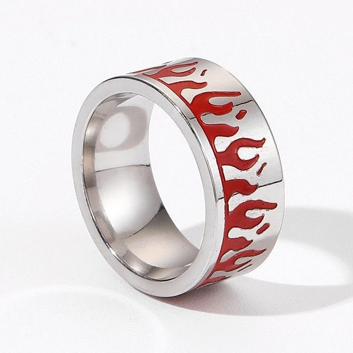 Jewelry Fire Dark Jewelry Rings Open Size Chrome Ring (Size 7-13) Size ONE SIZE - 4 Thumbnail