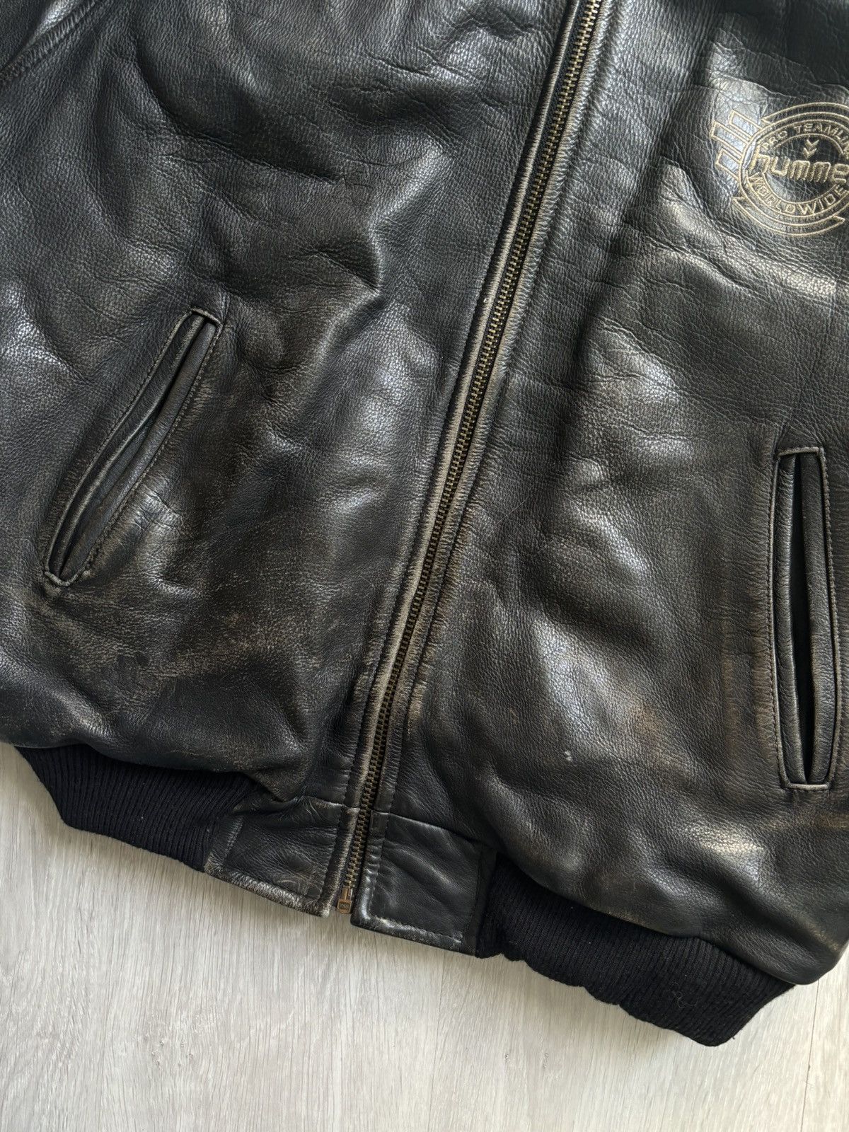 Hummel Vintage Hummel Leather bomber Jacket Size US L / EU 52-54 / 3 - 5 Thumbnail