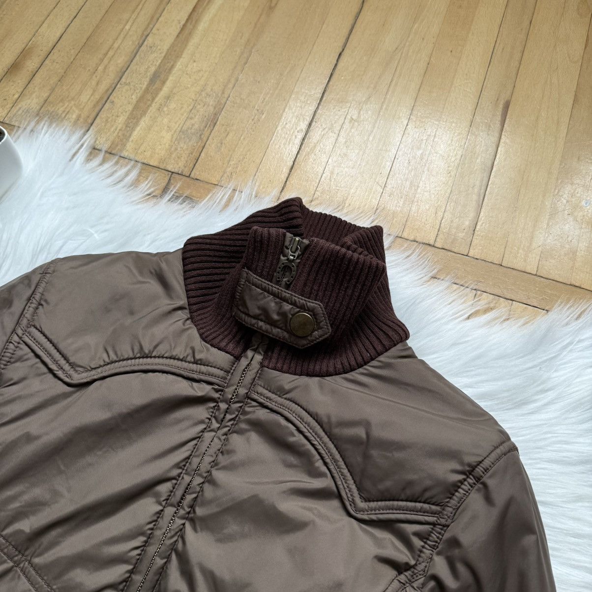 If Six Was Nine 📌 Crazy Avant Garde Y2K MNG Vintage Cropped Bomber Jacket Size M / US 6-8 / IT 42-44 - 3 Thumbnail