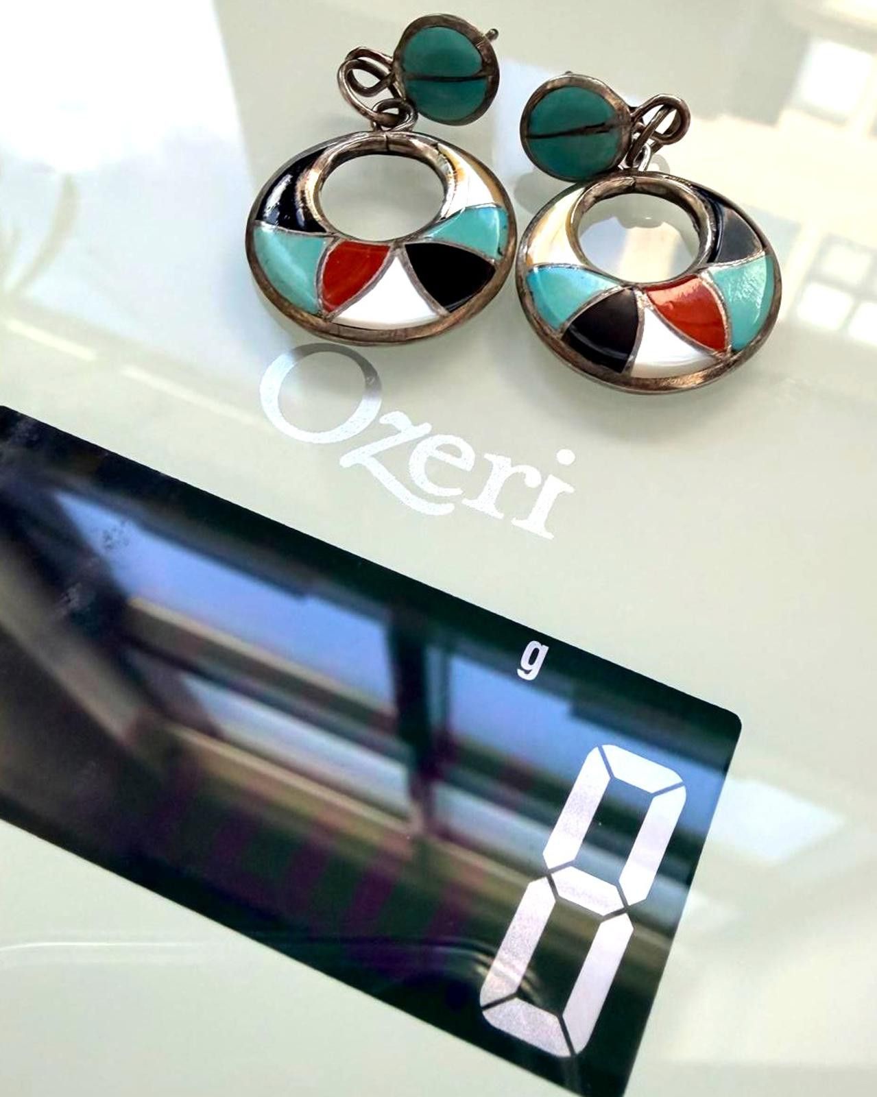 Zumiez Zuni Sterling Inlay Dangle Earrings Turquoise Coral Onyx Size ONE SIZE - 5 Thumbnail