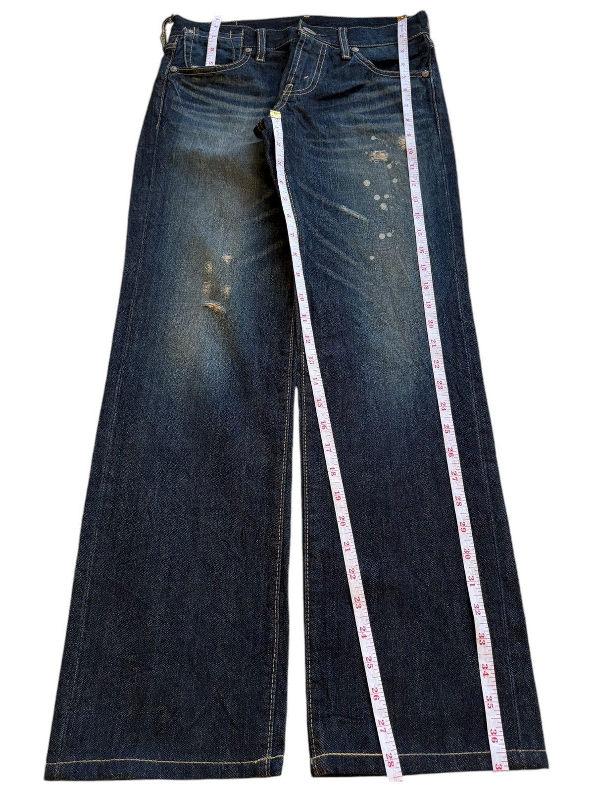 Levi's Vintage 90s Levis 502 Rusty Wash Painted Distressed Jeans Size 28" / US 6 / IT 42 - 13 Thumbnail