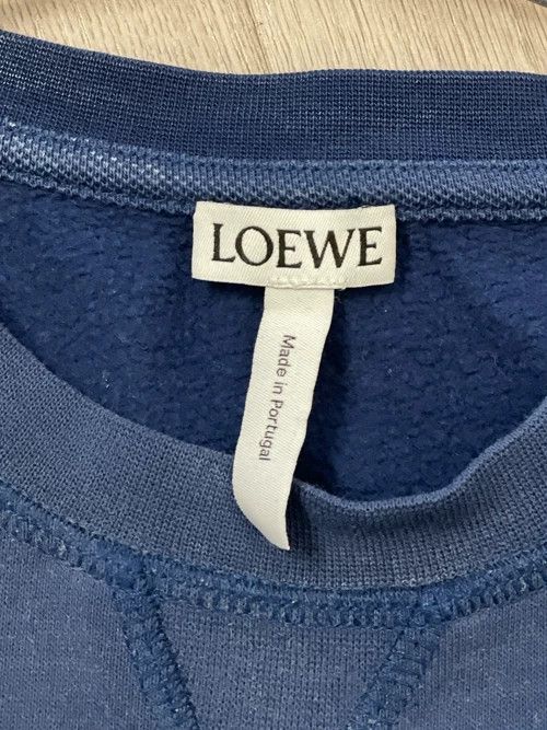 Loewe LOEWE Dark blue velvety large logo round collar hoodie Size S / US 4 / IT 40 - 5 Thumbnail