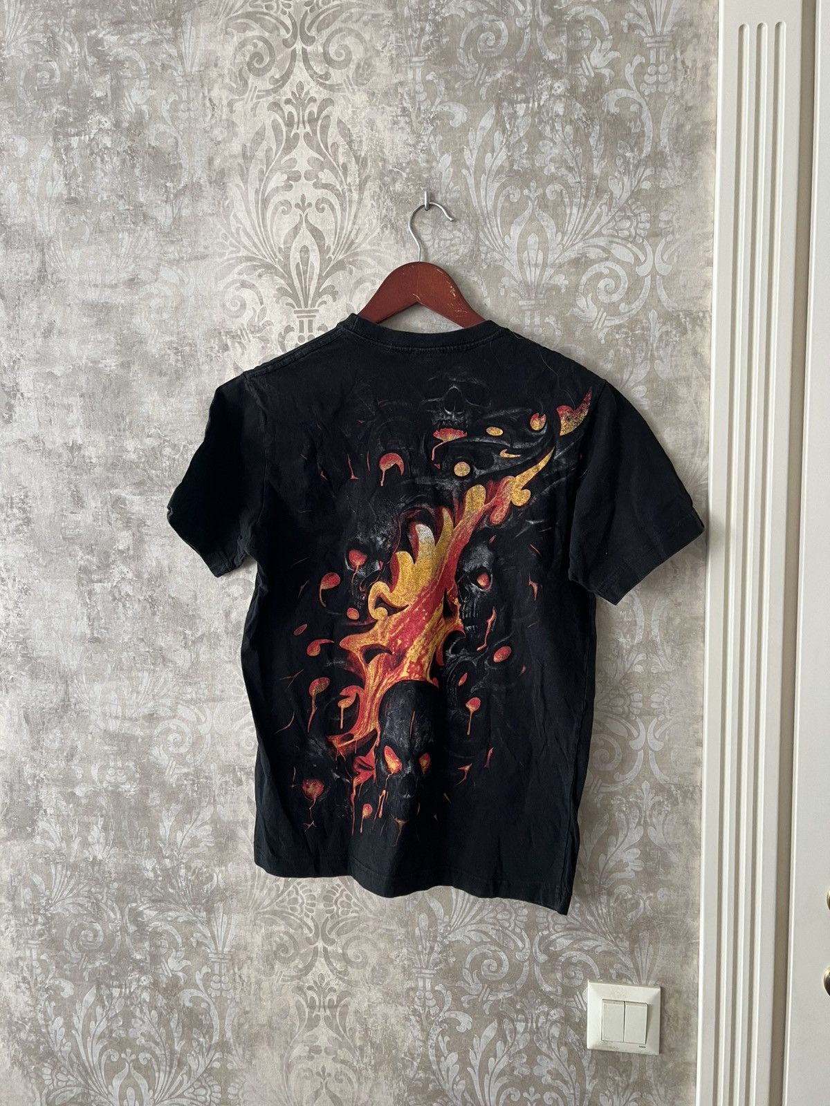 Vintage Vintage Spiral Direct Fire Skull Graphic Tee Size US S / EU 44-46 / 1 - 5 Thumbnail
