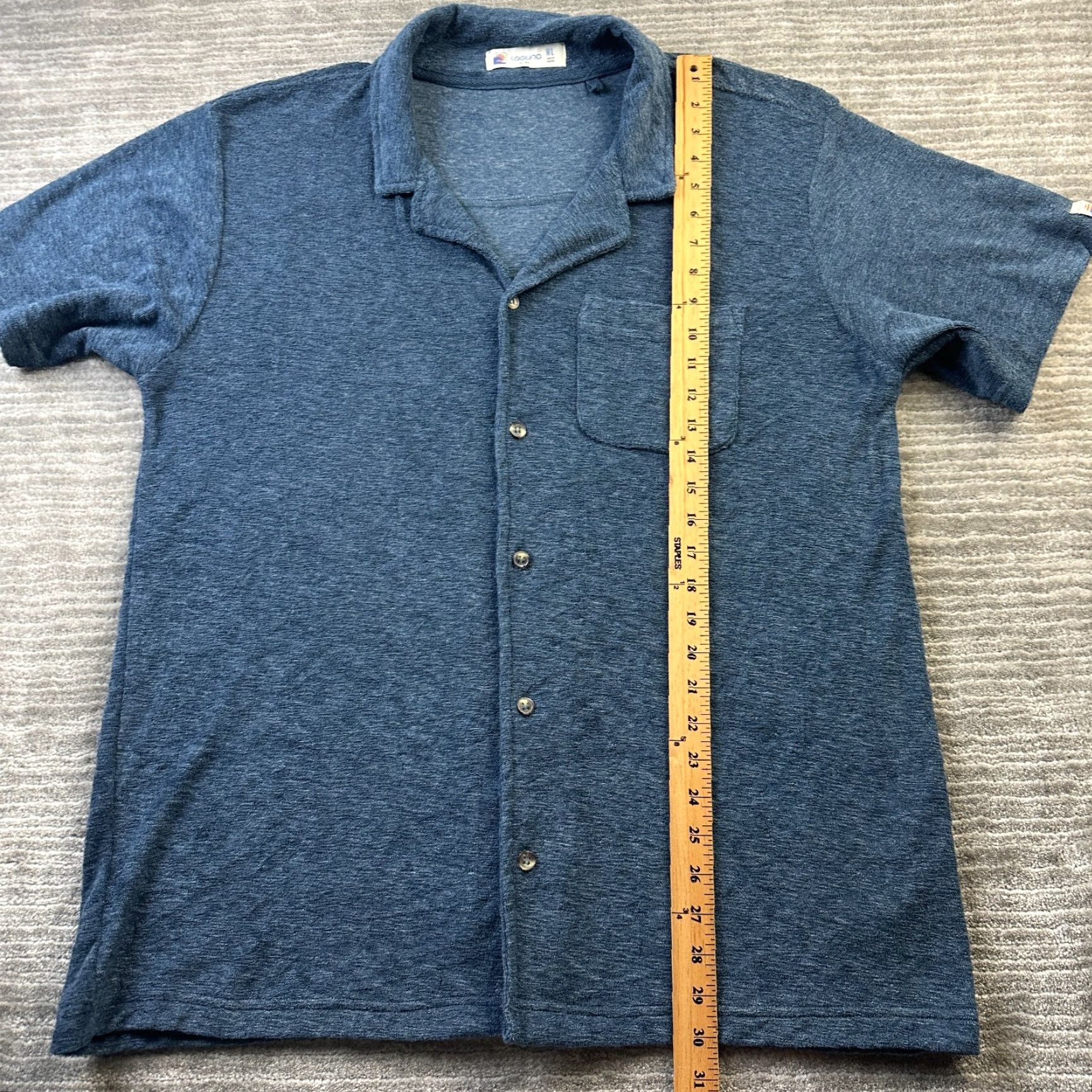 Vintage Laguna Button-Up Shirt XL Mens Blue Cotton Polyester Beach Casual Button-Down Short Sleeve, Breathable, Pockets Size US XL / EU 56 / 4 - 7 Thumbnail