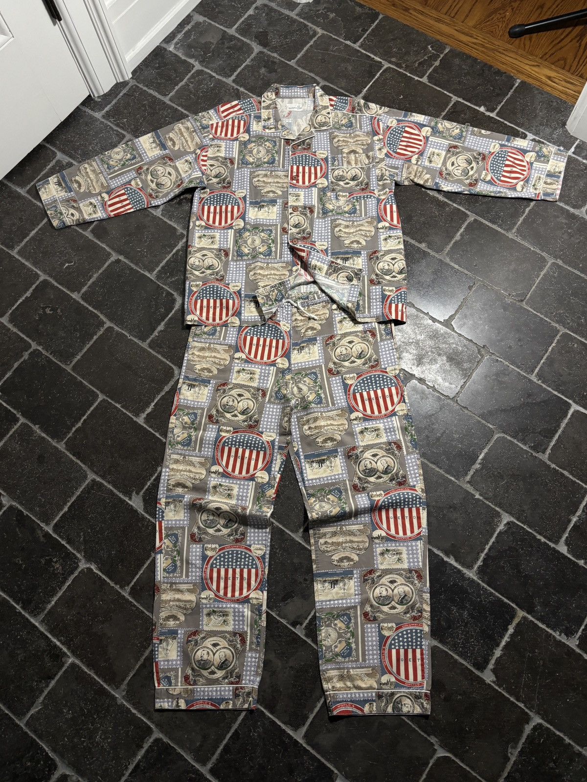 Vintage Vintage Matching Pajamas American USA ALP Two Piece Suit Y2K Size US 30 / EU 46 - 1 Thumbnail
