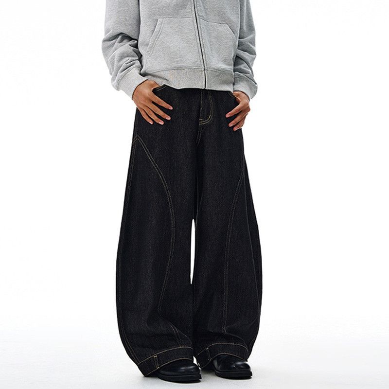 Jean High street retro men's loose wide-leg scimitar jeans y2k Size US 32 / EU 48 - 3 Thumbnail