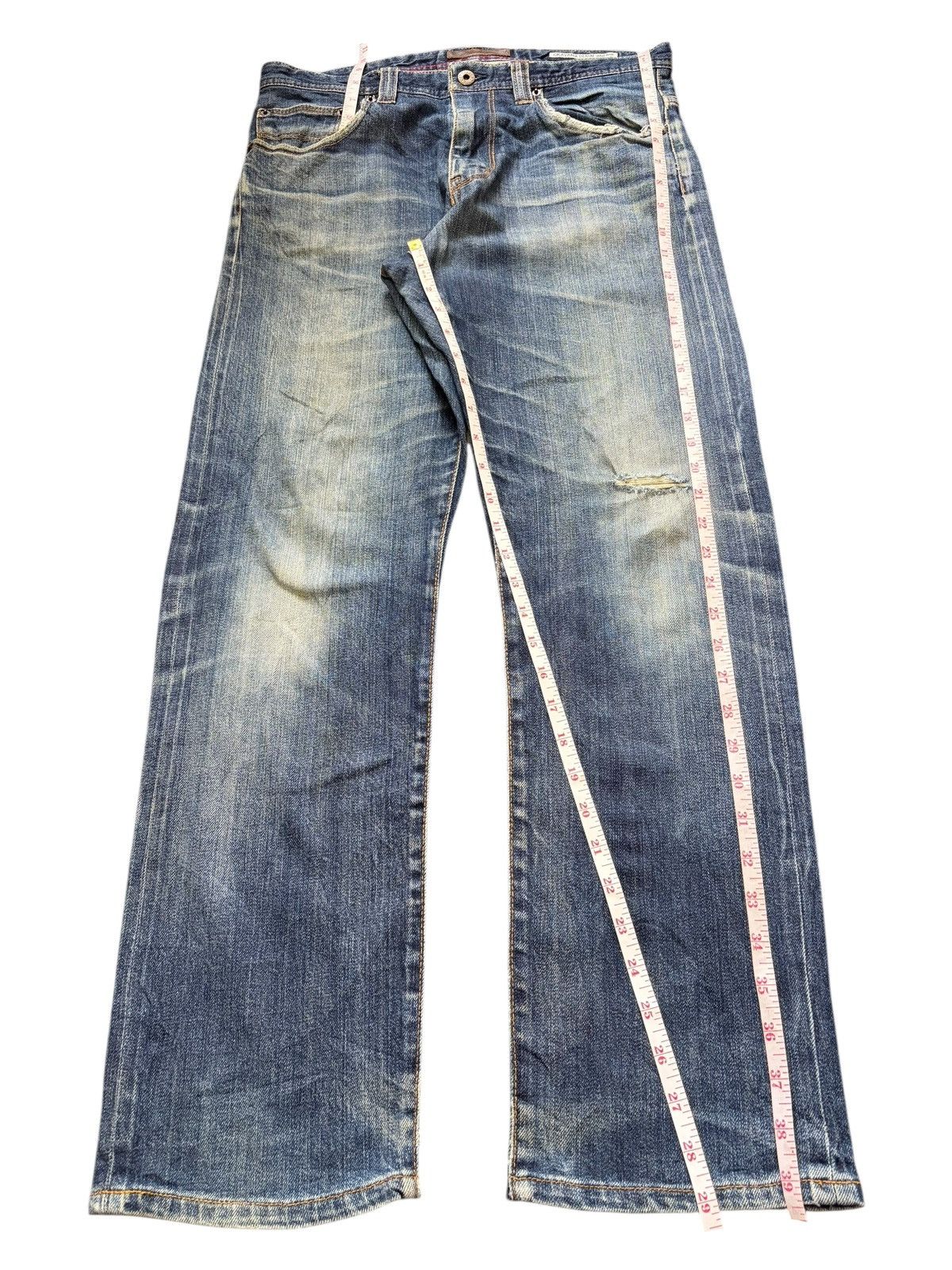 Edwin Vintage Okayama Denim Buckle Back Selvedge Distressed Jeans Size 32" / US 10 / IT 46 - 7 Thumbnail