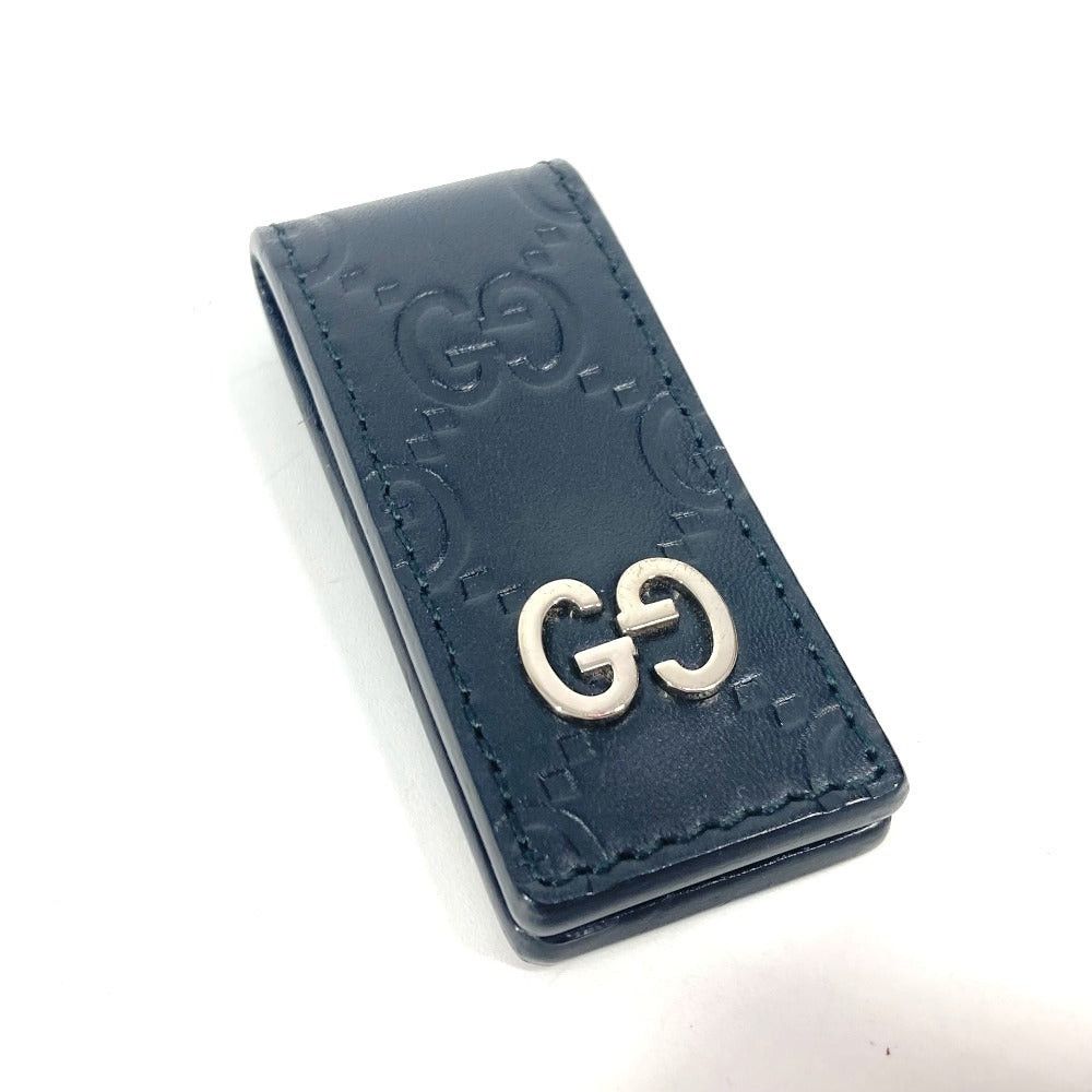 Gucci Gucci 522867 Gg Guccissima Wallet Money Clip Striped Leather Unisex Black Size ONE SIZE - 1 Thumbnail